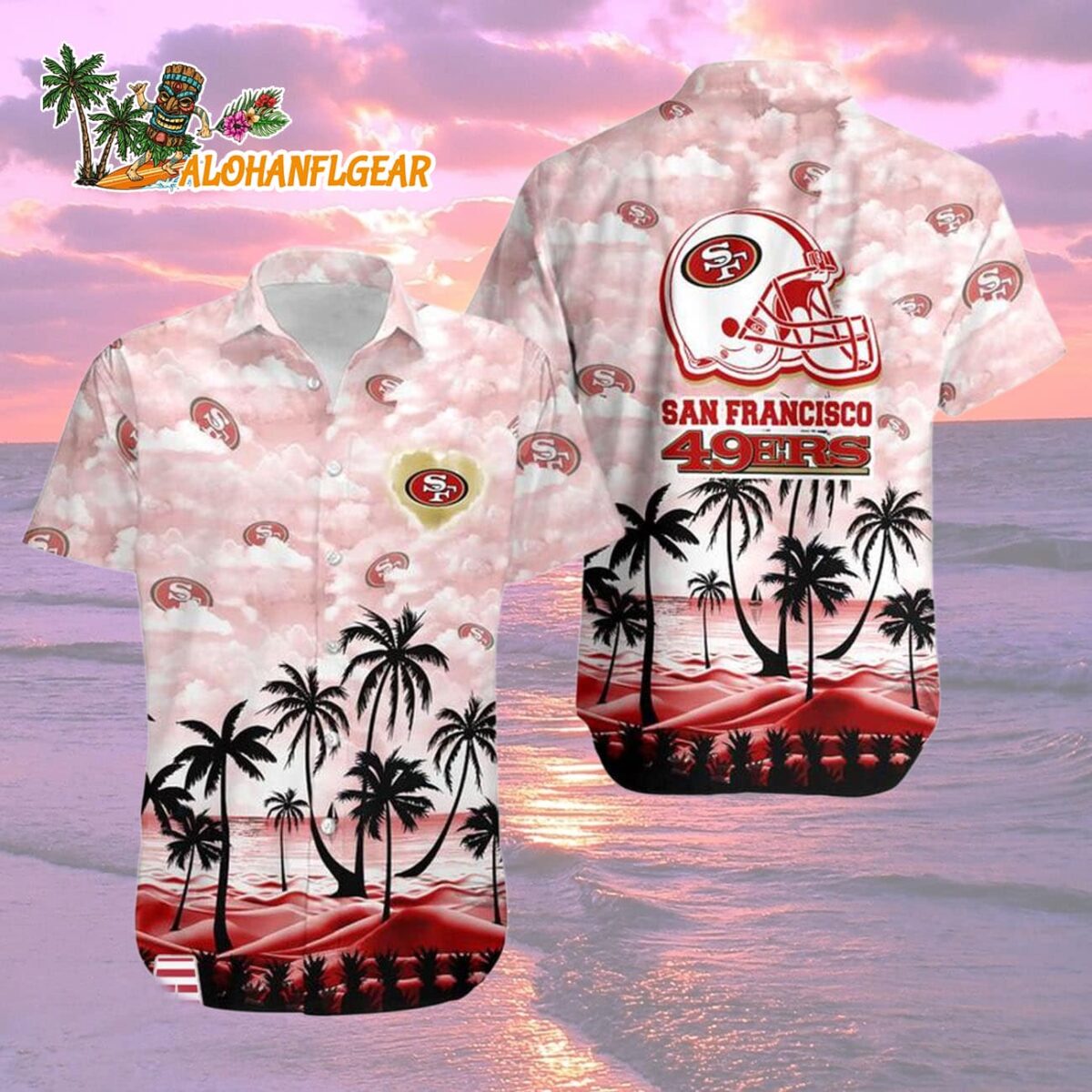 San Francisco 49ers Coconut Palms Limited Edition Hawaiian Shirt, San Francisco 49ers Aloha Shirt 1 San Francisco 49ers Coconut Palms Limited Edition Hawaiian Shirt San Francisco 49ers Aloha Shirt 2