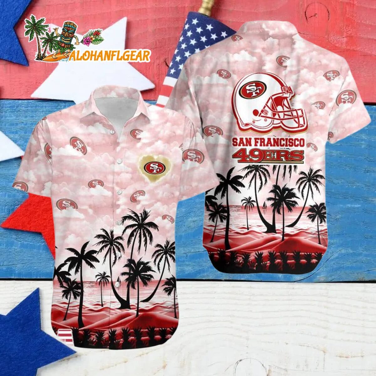 San Francisco 49ers Coconut Palms Limited Edition Hawaiian Shirt San Francisco 49ers Aloha Shirt 4 San Francisco 49ers Coconut Palms Limited Edition Hawaiian Shirt San Francisco 49ers Aloha Shirt 4