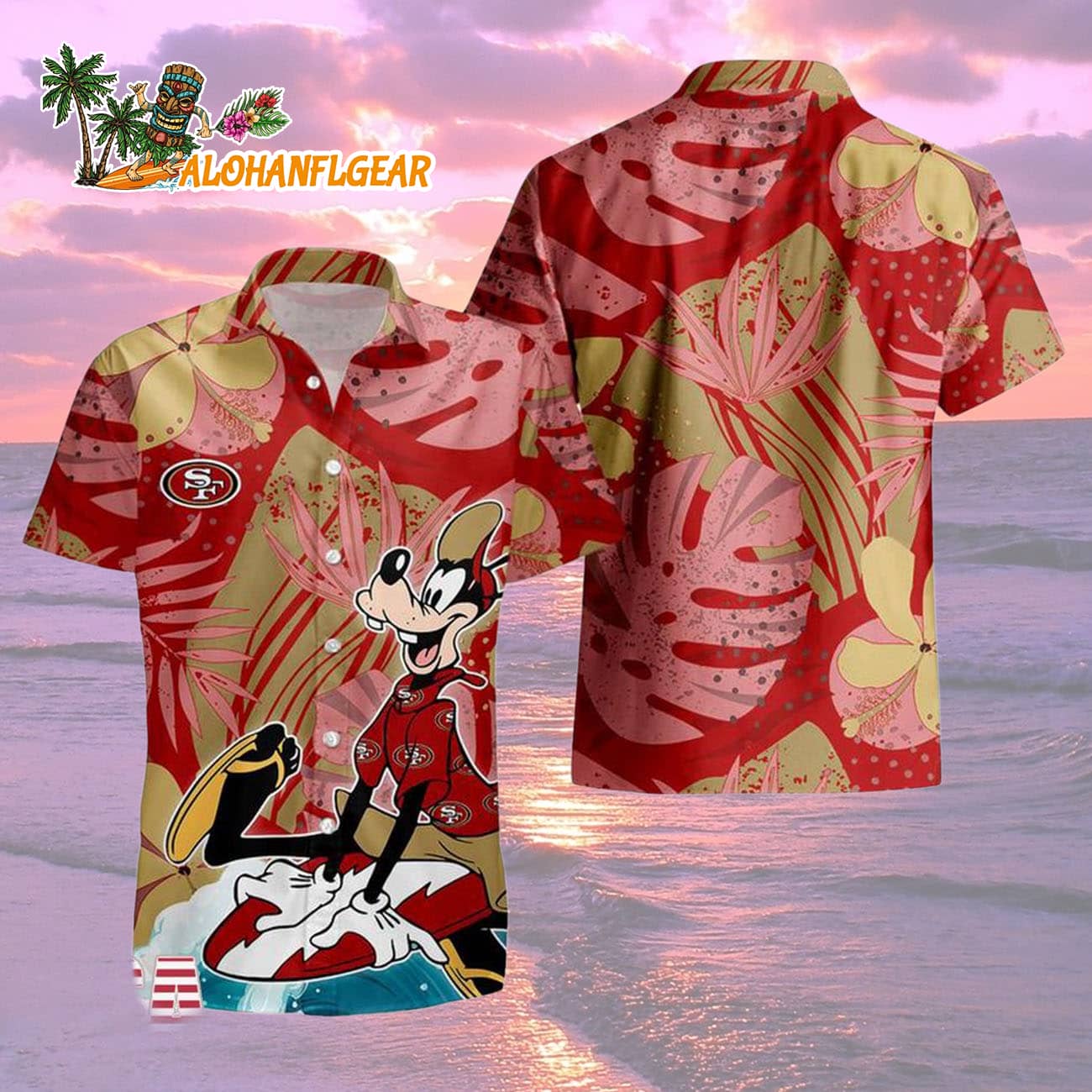 San Francisco 49ers Goofy Disney Limited Edition Hawaiian Shirt, San Francisco 49ers Aloha Shirt San Francisco 49ers Goofy Disney Limited Edition Hawaiian Shirt, San Francisco 49ers Aloha Shirt