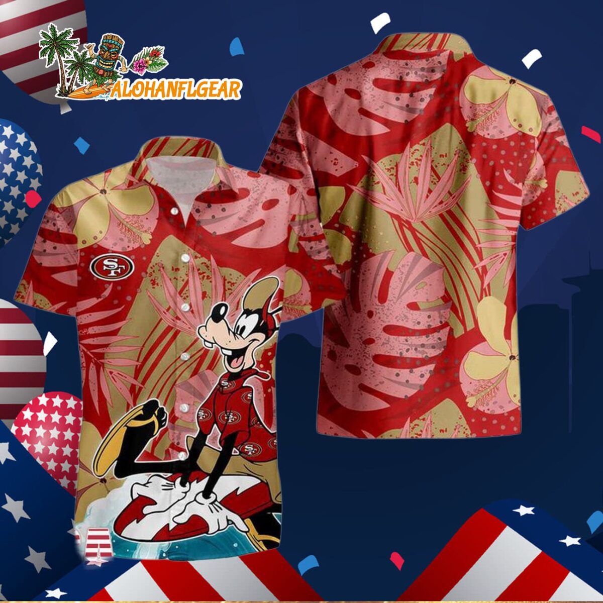 San Francisco 49ers Goofy Disney Limited Edition Hawaiian Shirt San Francisco 49ers Aloha Shirt 3