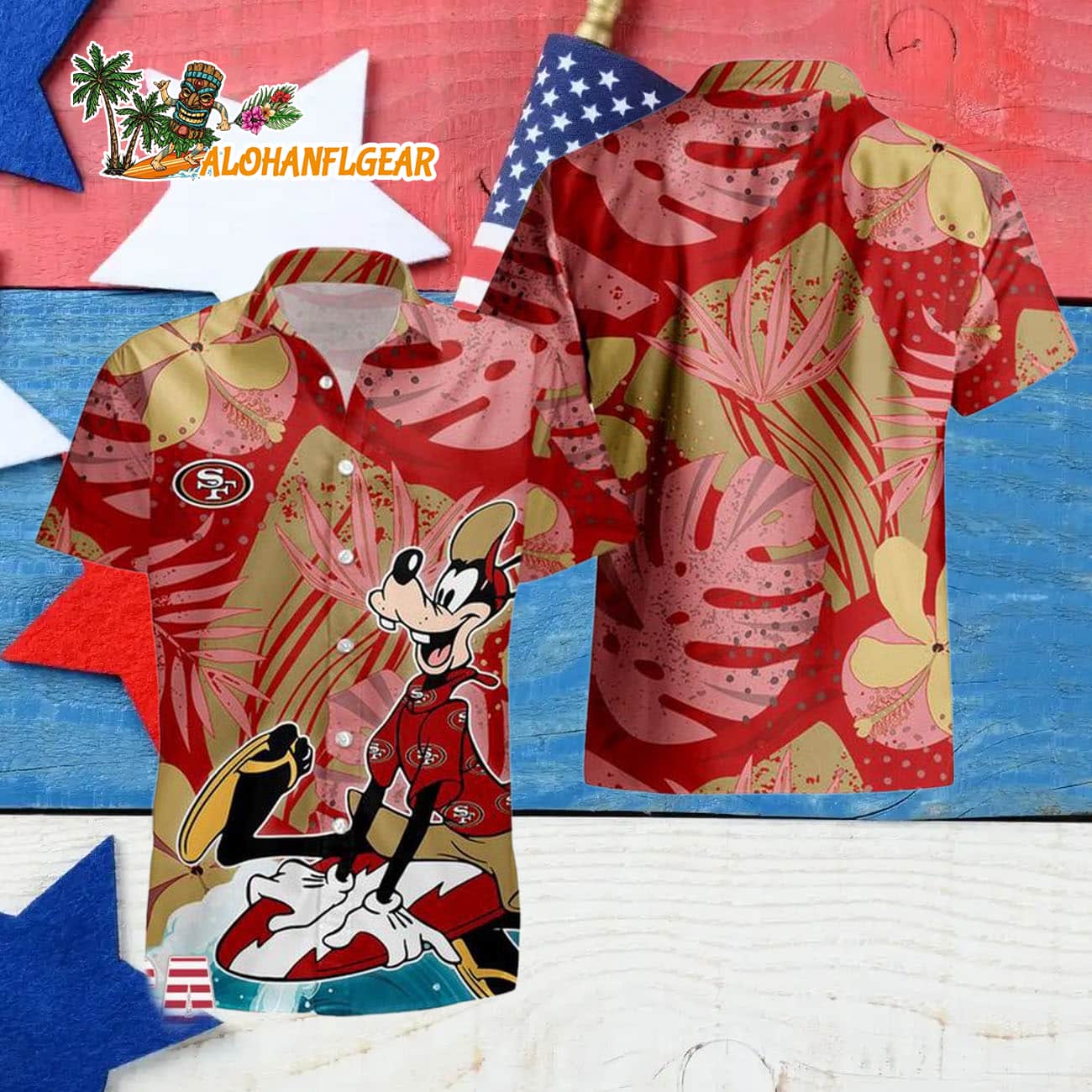 San Francisco 49ers Goofy Disney Limited Edition Hawaiian Shirt, San Francisco 49ers Aloha Shirt San Francisco 49ers Goofy Disney Limited Edition Hawaiian Shirt, San Francisco 49ers Aloha Shirt