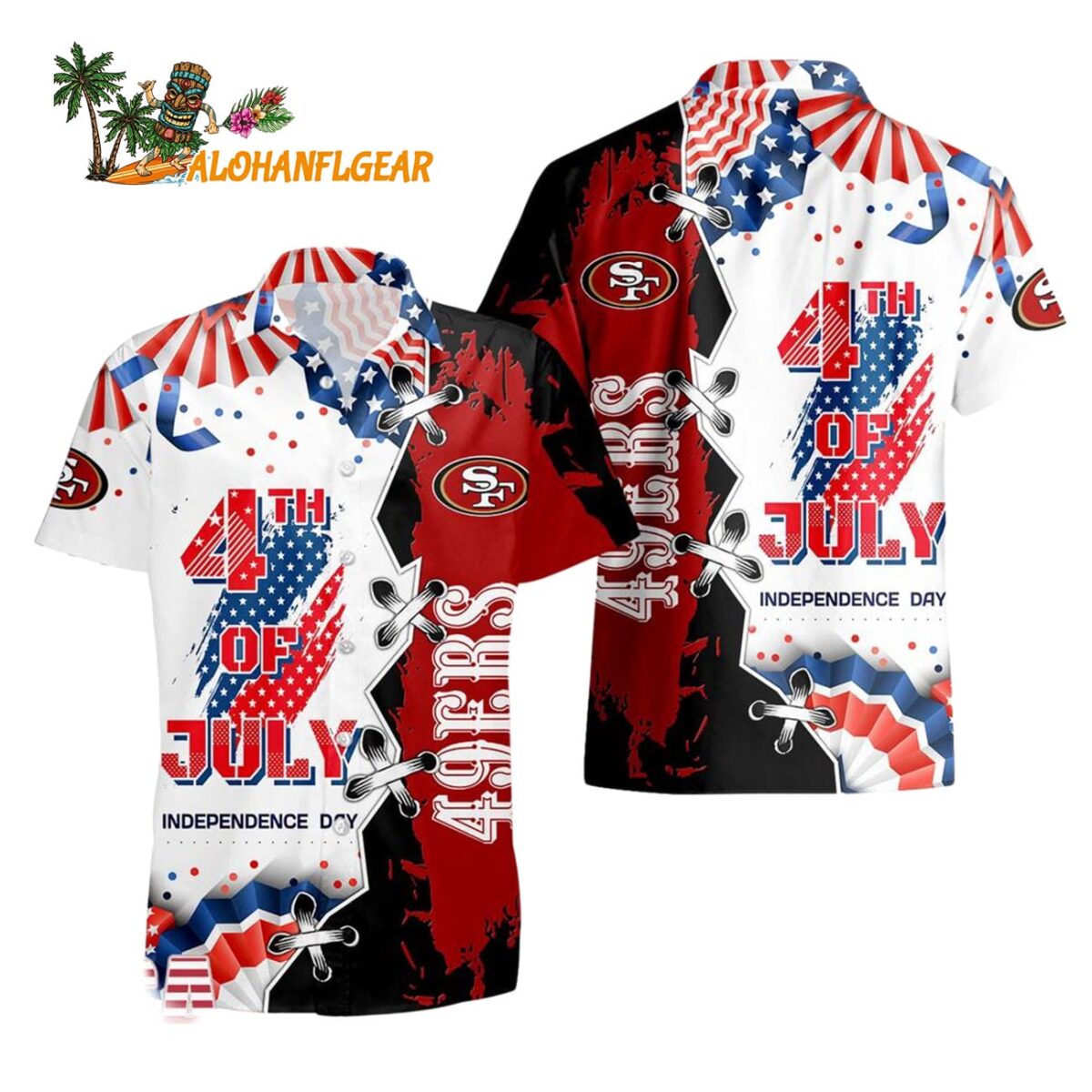 San Francisco 49ers Happy Independence Day Resurgence Hawaiian Shirt NFL Aloha Shirt 1