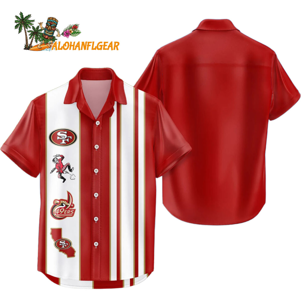 San Francisco 49ers Hawaiian Shirt Classic Color Contrast 1