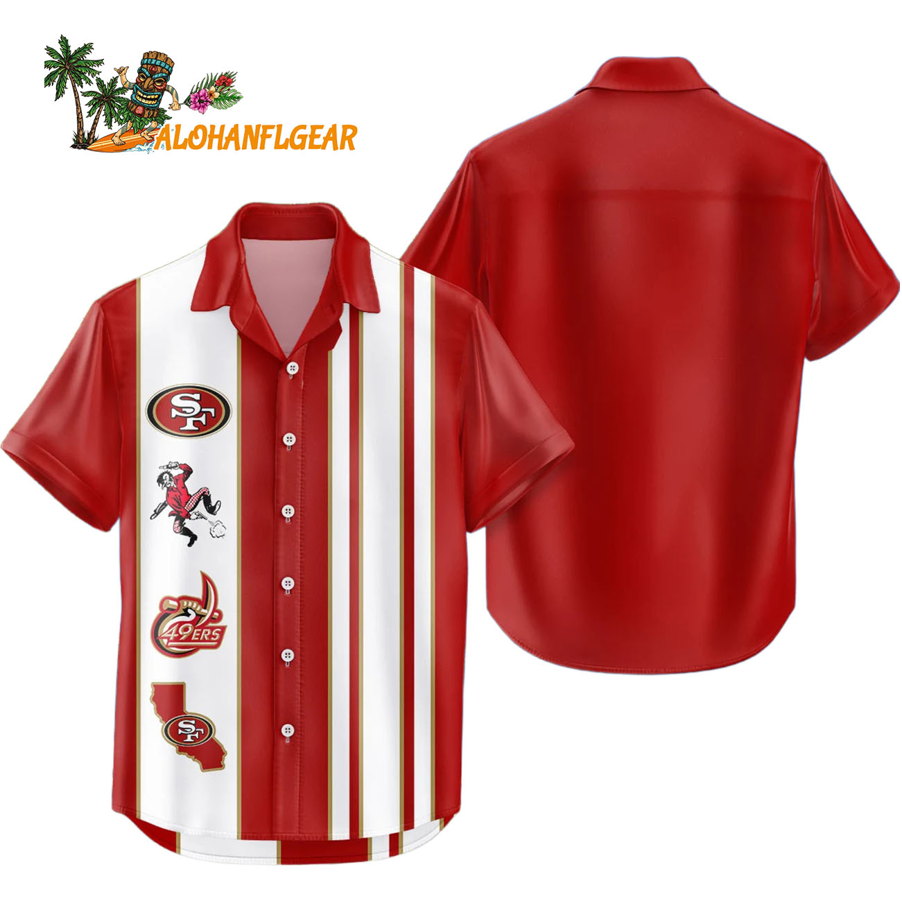 San Francisco 49ers Hawaiian Shirt Classic Color Contrast, San Francisco 49ers Aloha Shirt San Francisco 49ers Hawaiian Shirt Classic Color Contrast, San Francisco 49ers Aloha Shirt