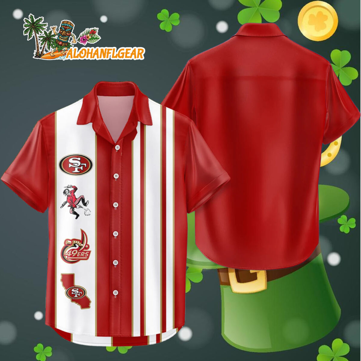 San Francisco 49ers Hawaiian Shirt Classic Color Contrast 4 San Francisco 49ers Hawaiian Shirt Classic Color Contrast 4