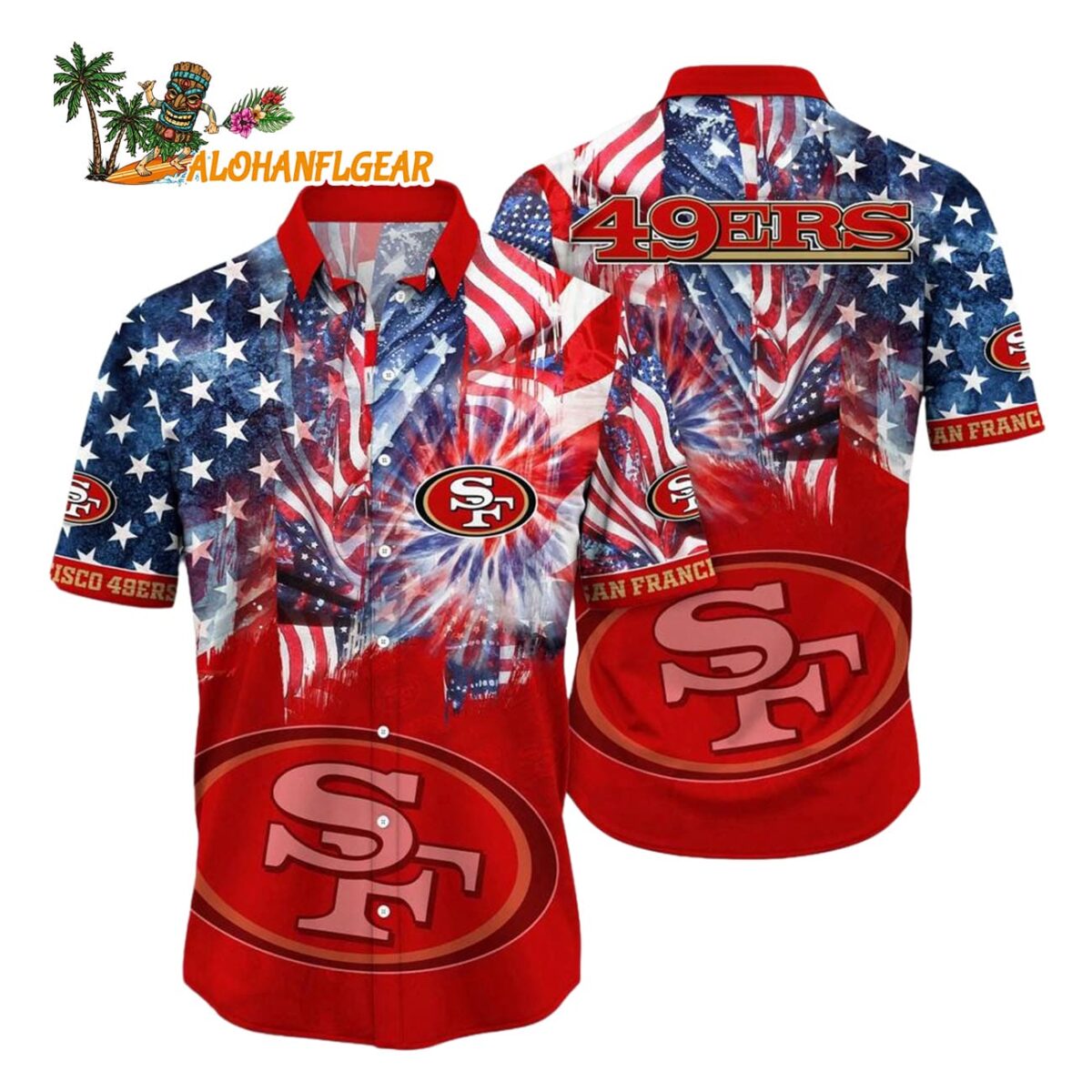 San Francisco 49ers Independence Day Hawaiian Shirt NFL Aloha Shirt 1