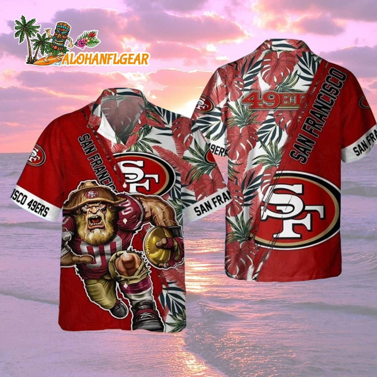 San Francisco 49ers Mascot Summer Hawaiian Shirt, San Francisco 49ers Aloha Shirt 1 San Francisco 49ers Mascot Summer Hawaiian Shirt San Francisco 49ers Aloha Shirt 2
