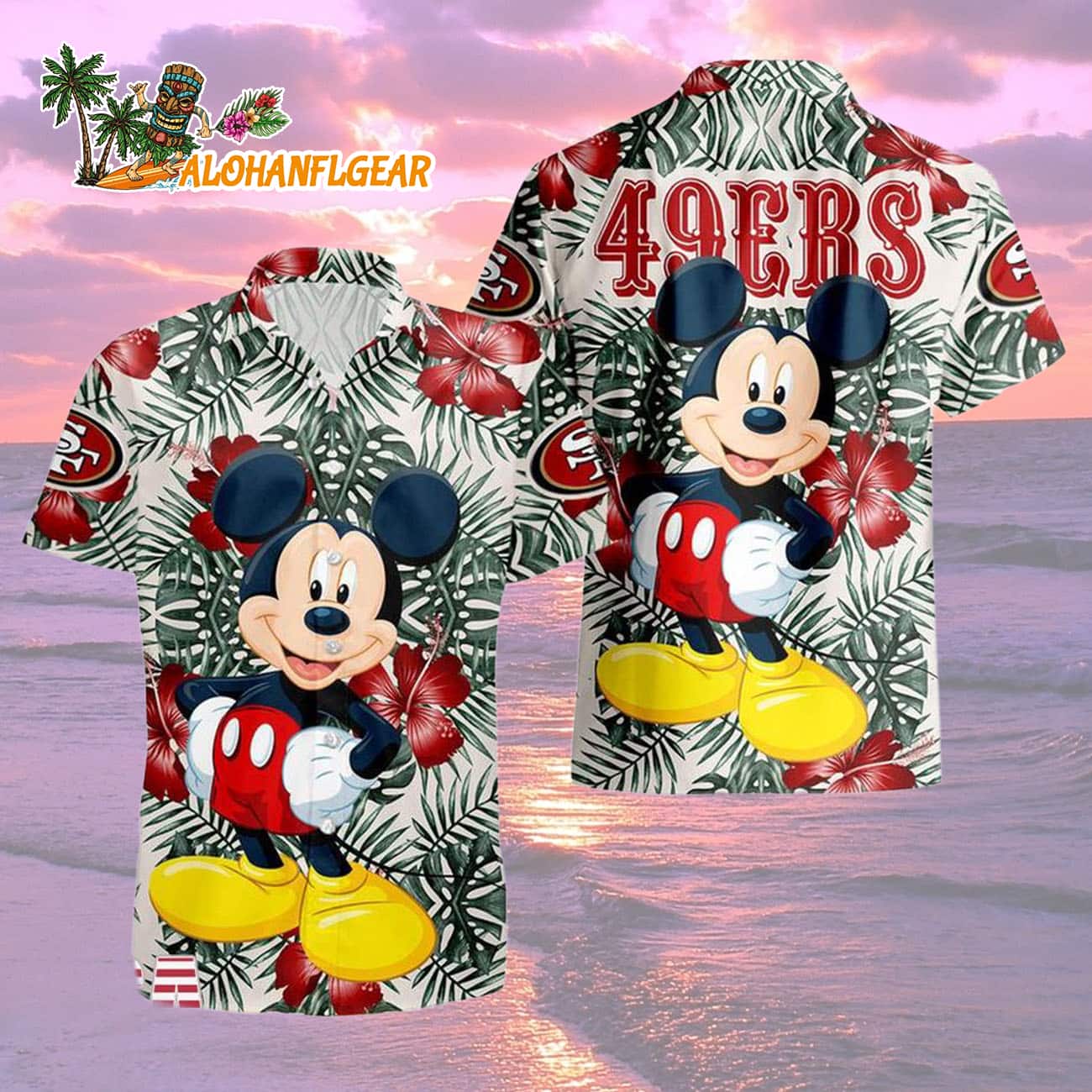 San Francisco 49ers Mickey Disney Limited Edition Hawaiian Shirt, San Francisco 49ers Aloha Shirt San Francisco 49ers Mickey Disney Limited Edition Hawaiian Shirt, San Francisco 49ers Aloha Shirt