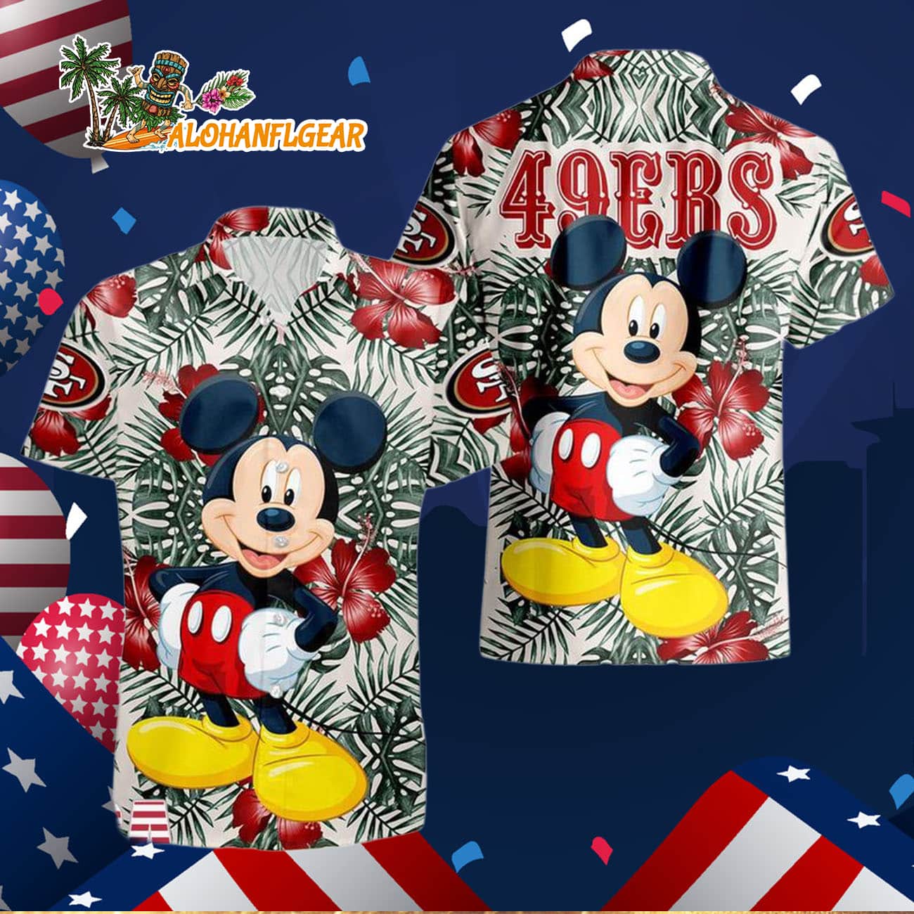 San Francisco 49ers Mickey Disney Limited Edition Hawaiian Shirt, San Francisco 49ers Aloha Shirt San Francisco 49ers Mickey Disney Limited Edition Hawaiian Shirt, San Francisco 49ers Aloha Shirt