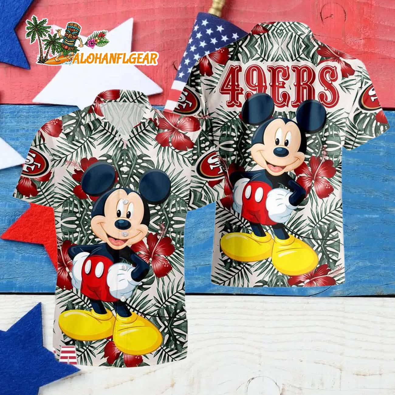 San Francisco 49ers Mickey Disney Limited Edition Hawaiian Shirt, San Francisco 49ers Aloha Shirt San Francisco 49ers Mickey Disney Limited Edition Hawaiian Shirt, San Francisco 49ers Aloha Shirt