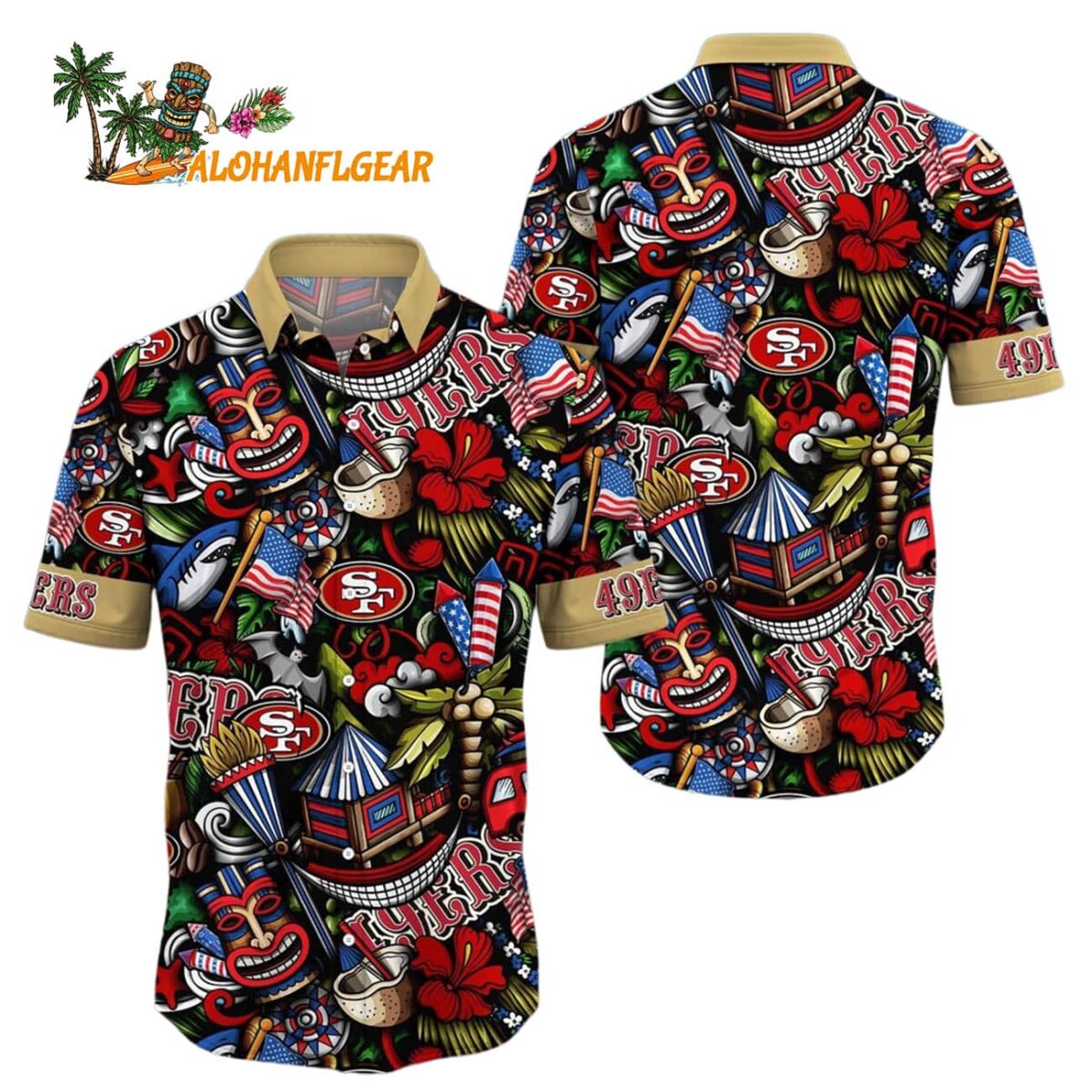 San Francisco 49ers Tiki Me Off Hawaiian Shirt San Francisco 49ers Aloha Shirt 1