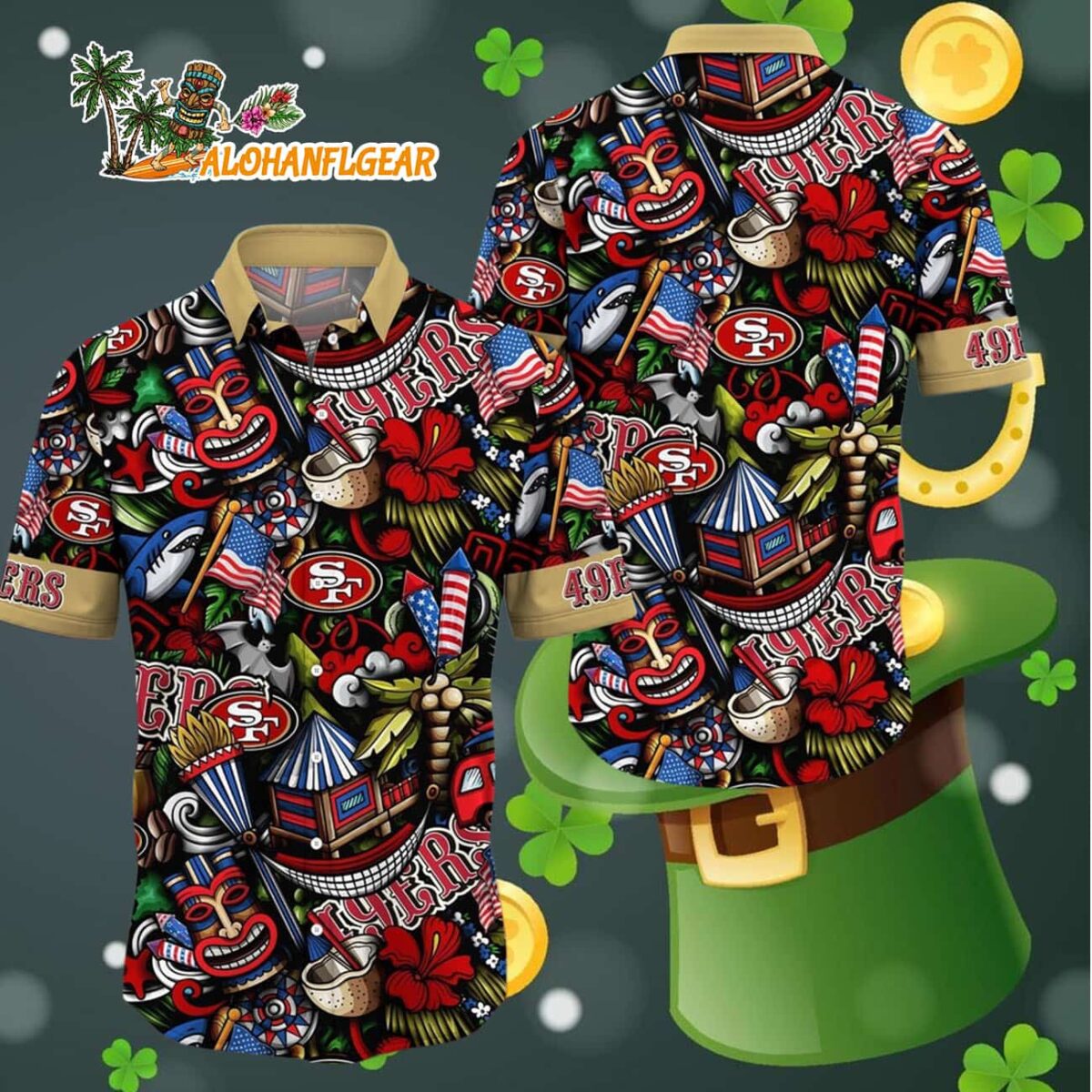 San Francisco 49ers Tiki Me Off Hawaiian Shirt San Francisco 49ers Aloha Shirt 4