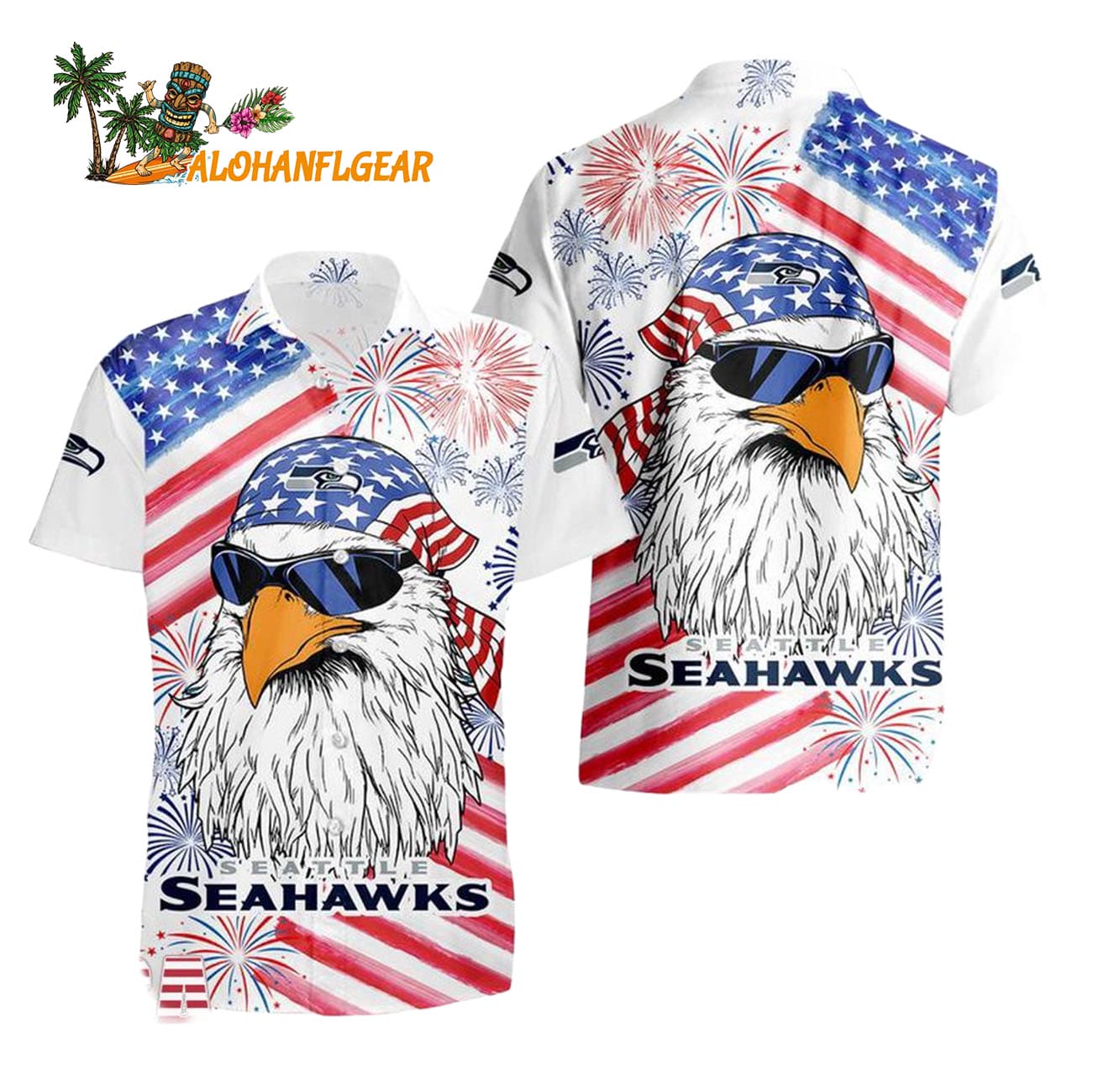 Seattle Seahawks American Eagle Emblem Hawaiian Shirt Seattle Seahawks American Eagle Emblem Hawaiian Shirt