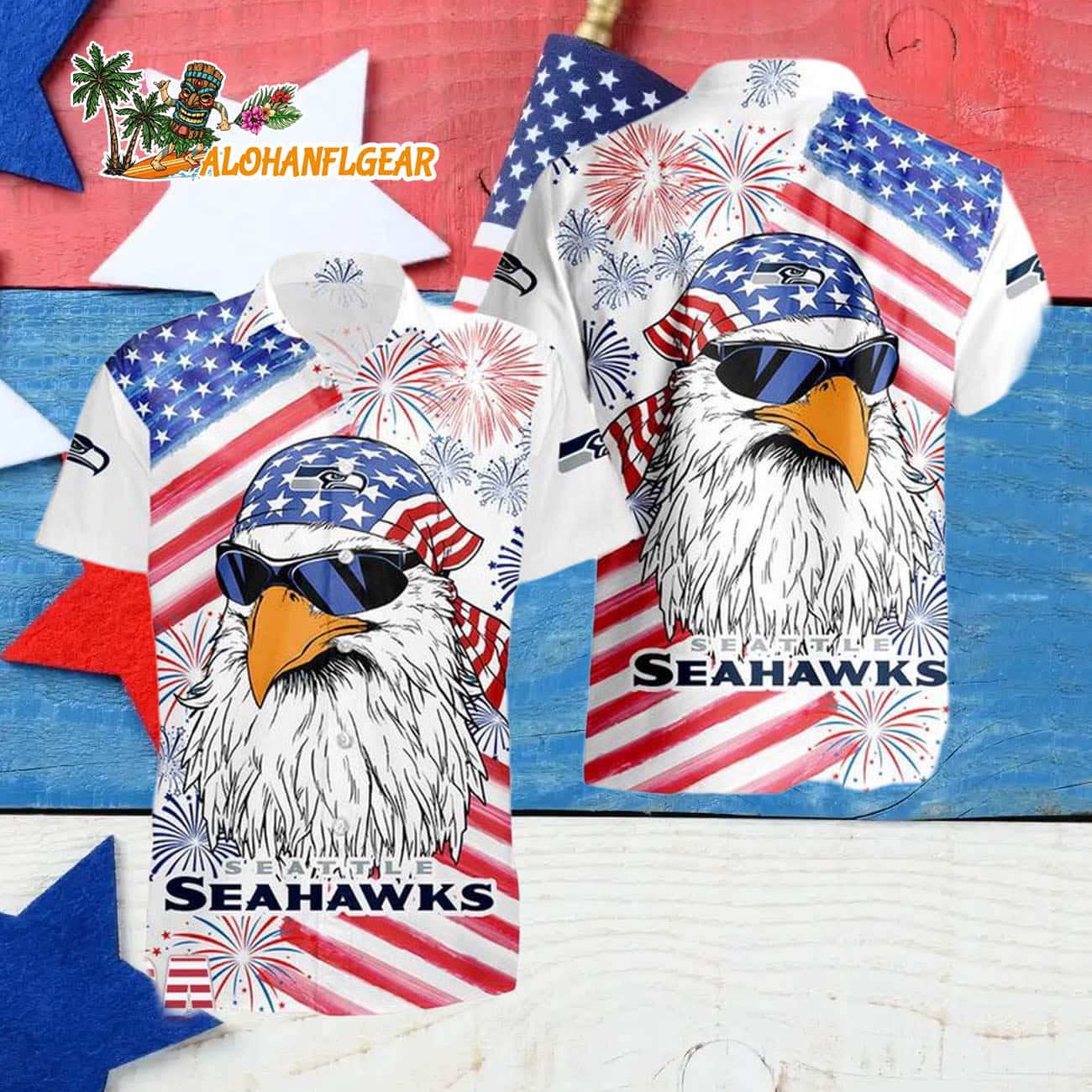 Seattle Seahawks American Eagle Emblem Hawaiian Shirt Seattle Seahawks American Eagle Emblem Hawaiian Shirt