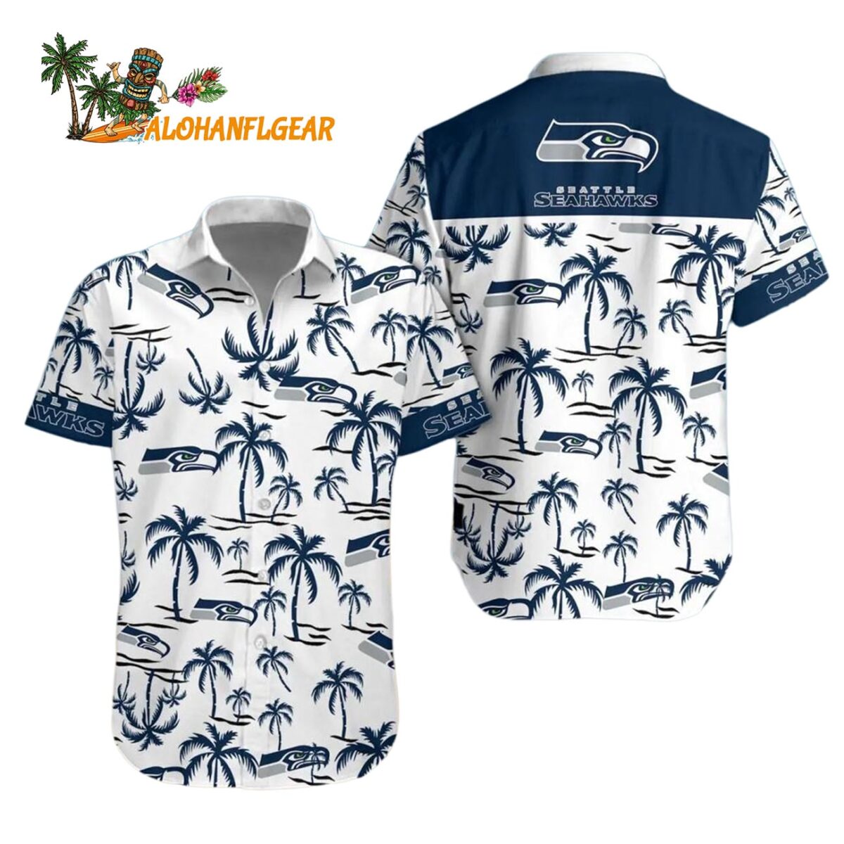 Seattle Seahawks Coconut Logo Beach Hawaiian Shirt NFL Aloha Shirt 1