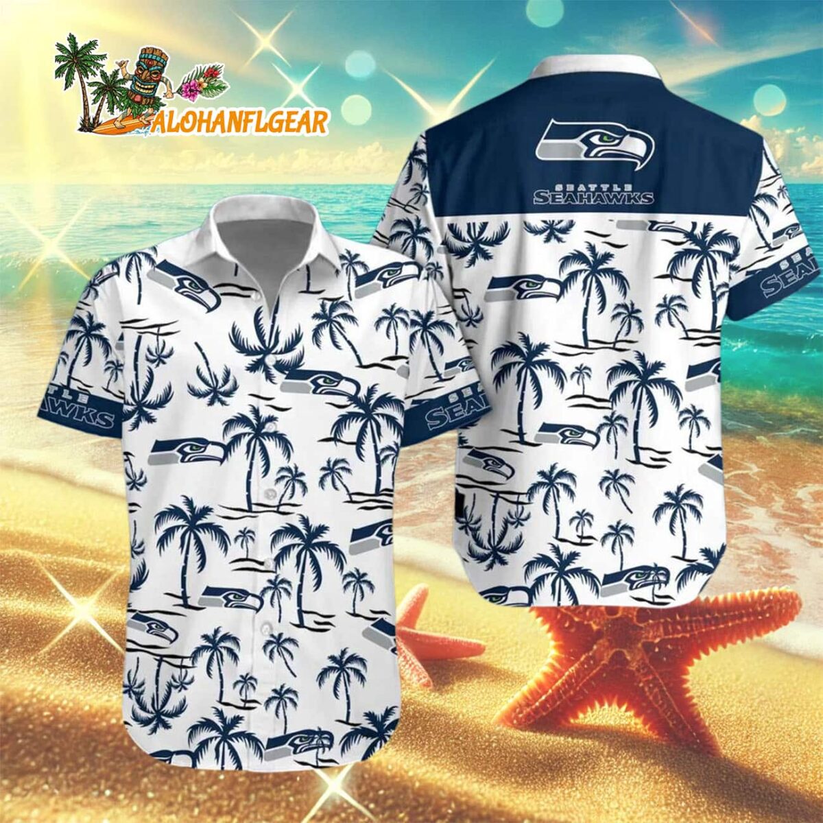 Seattle Seahawks Coconut Logo Beach Hawaiian Shirt, NFL Aloha Shirt 2 Seattle Seahawks Coconut Logo Beach Hawaiian Shirt NFL Aloha Shirt 3