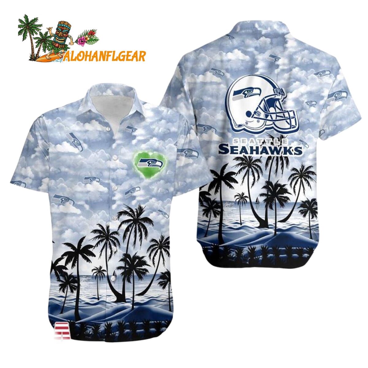Seattle Seahawks Coconut Palms Limited Edition Hawaiian Shirt Seattle Seahawks Aloha Shirt 1
