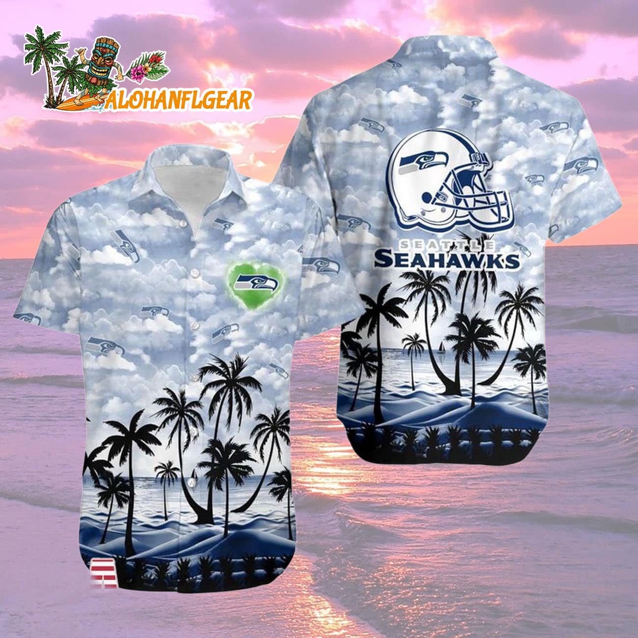 Seattle Seahawks Coconut Palms Limited Edition Hawaiian Shirt, Seattle Seahawks Aloha Shirt Seattle Seahawks Coconut Palms Limited Edition Hawaiian Shirt, Seattle Seahawks Aloha Shirt
