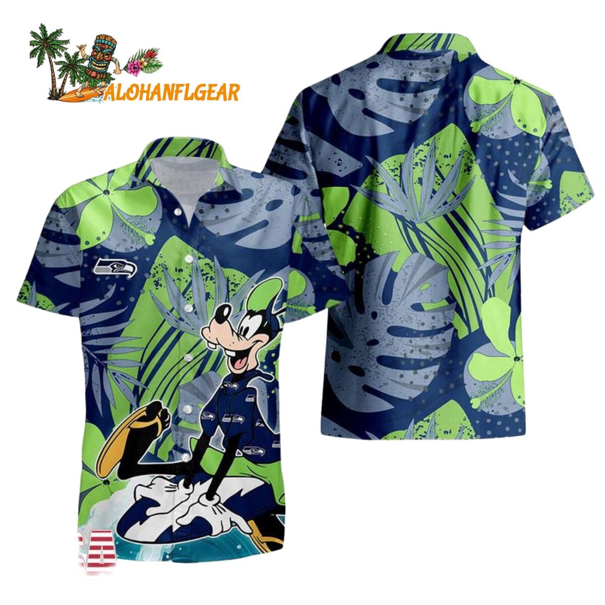 Seattle Seahawks Goofy Disney Limited Edition Hawaiian Shirt Seattle Seahawks Aloha Shirt 1