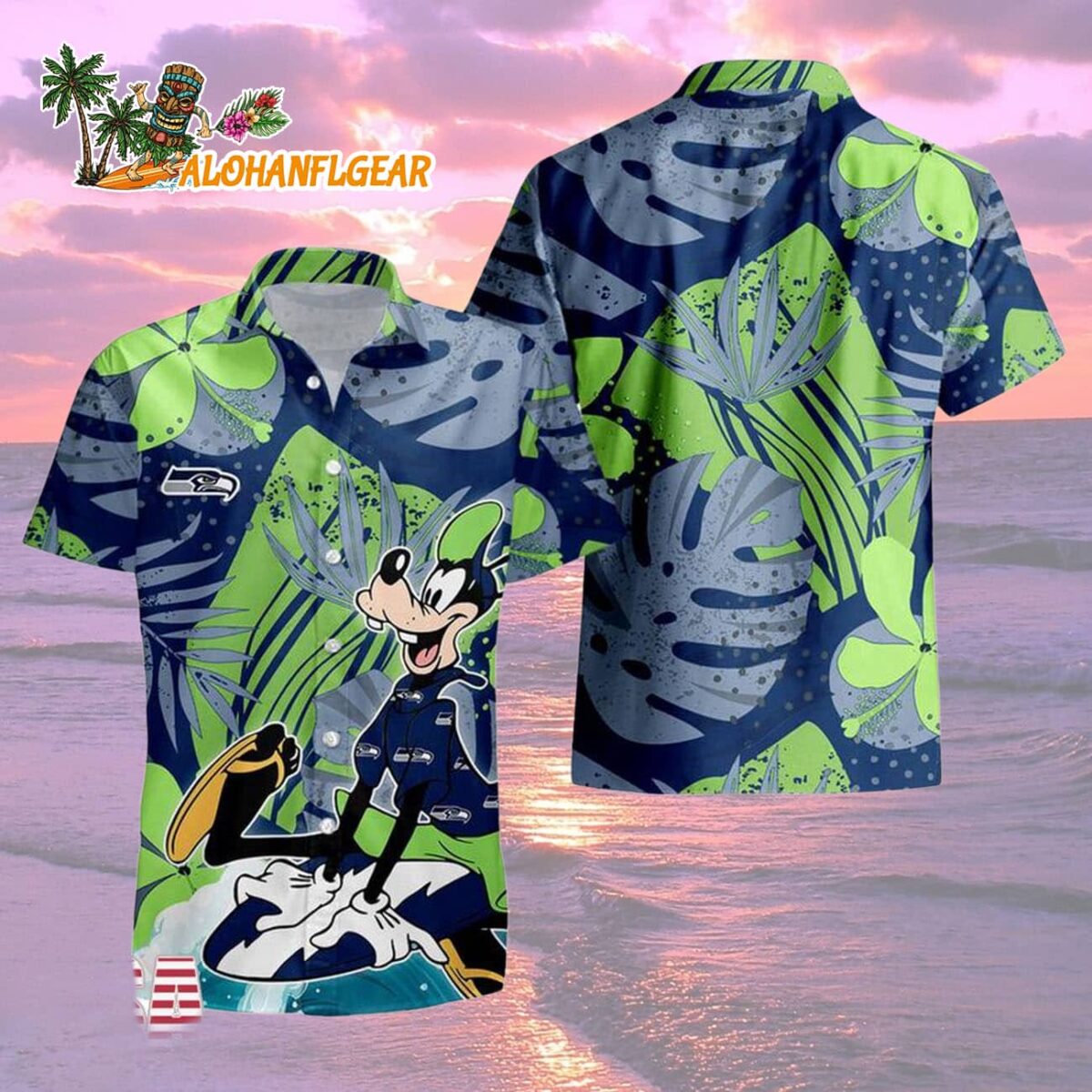 Seattle Seahawks Goofy Disney Limited Edition Hawaiian Shirt Seattle Seahawks Aloha Shirt 2