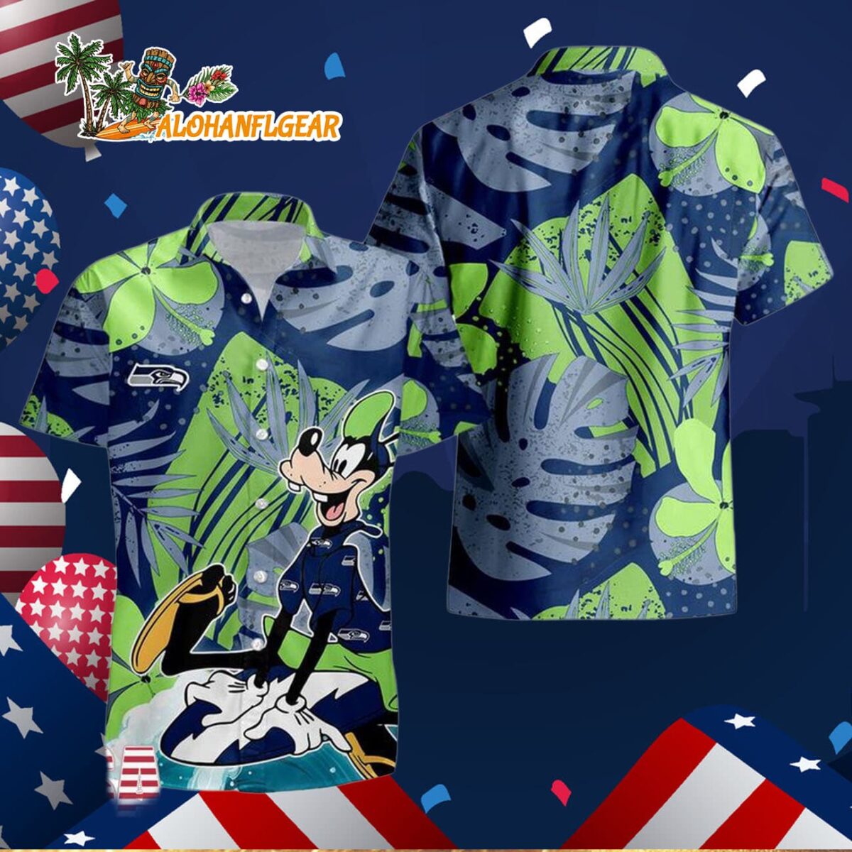 Seattle Seahawks Goofy Disney Limited Edition Hawaiian Shirt Seattle Seahawks Aloha Shirt 3