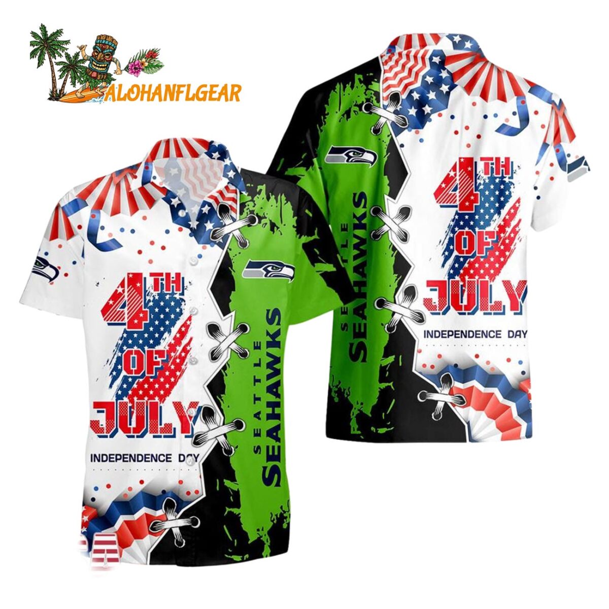 Seattle Seahawks Happy Independence Day Resurgence Hawaiian Shirt NFL Aloha Shirt 1