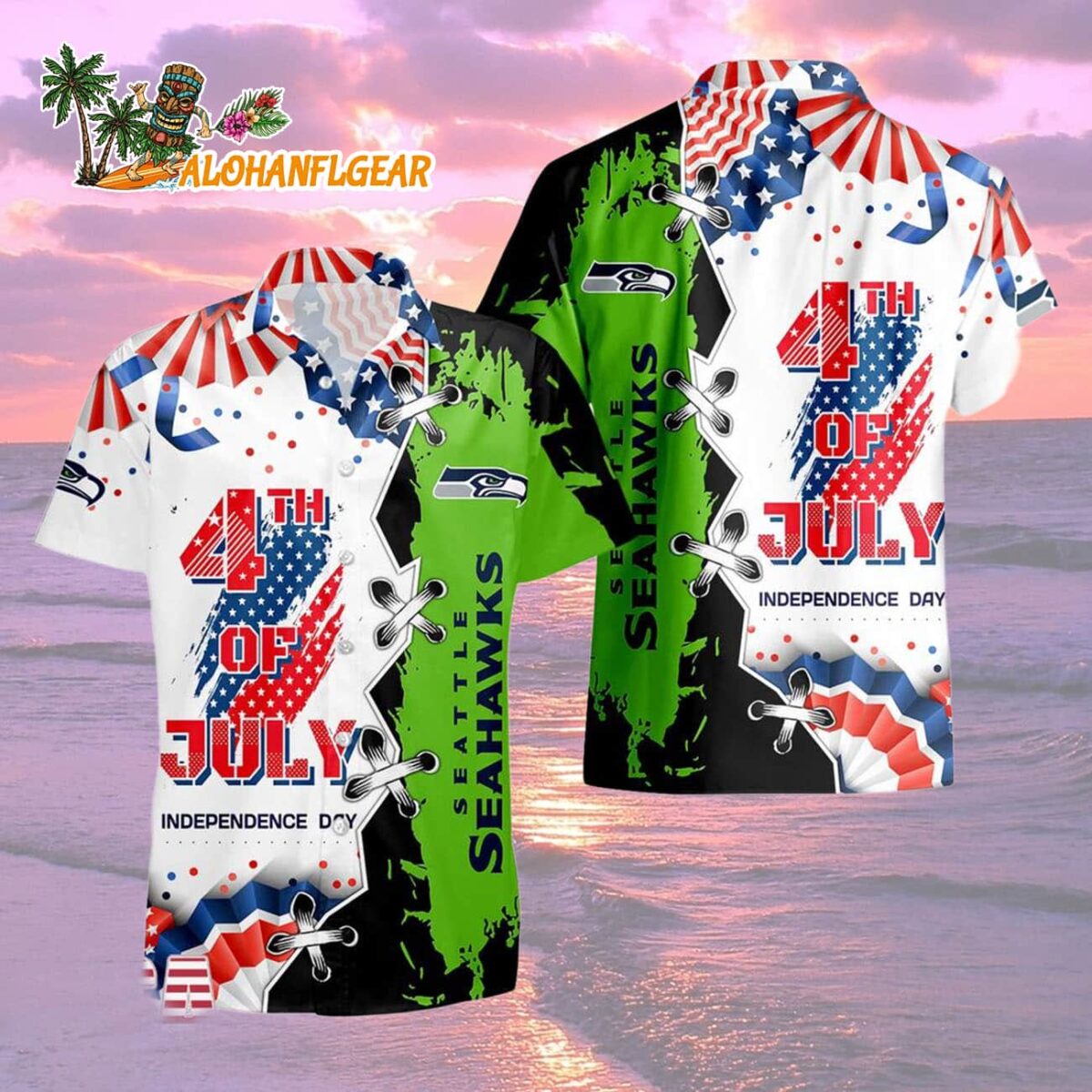 Seattle Seahawks Happy Independence Day Resurgence Hawaiian Shirt NFL Aloha Shirt 2