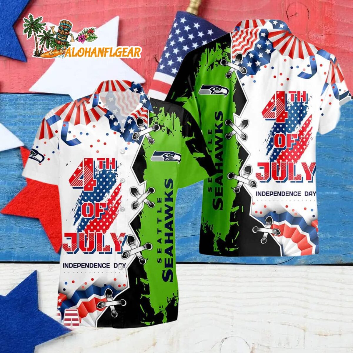 Seattle Seahawks Happy Independence Day Resurgence Hawaiian Shirt NFL Aloha Shirt 4