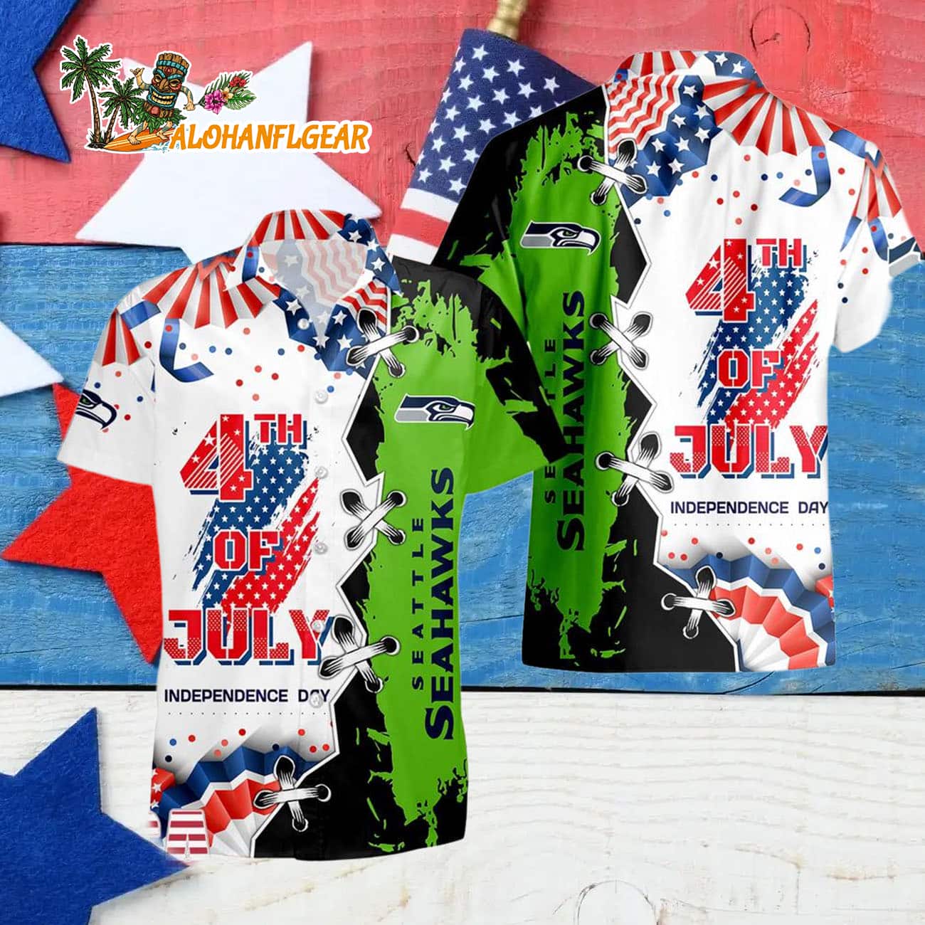Seattle Seahawks Happy Independence Day Resurgence Hawaiian Shirt, NFL Aloha Shirt Seattle Seahawks Happy Independence Day Resurgence Hawaiian Shirt, NFL Aloha Shirt