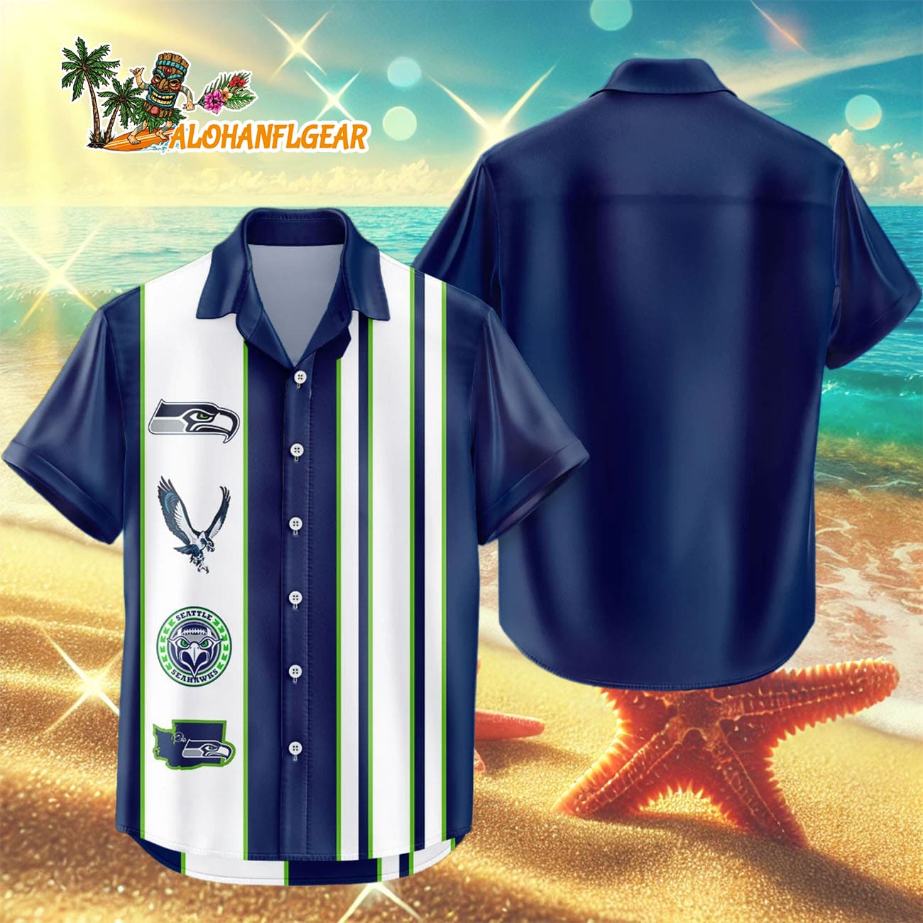 Seattle Seahawks Hawaiian Shirt Classic Color Contrast, Seattle Seahawks Aloha Shirt Seattle Seahawks Hawaiian Shirt Classic Color Contrast, Seattle Seahawks Aloha Shirt