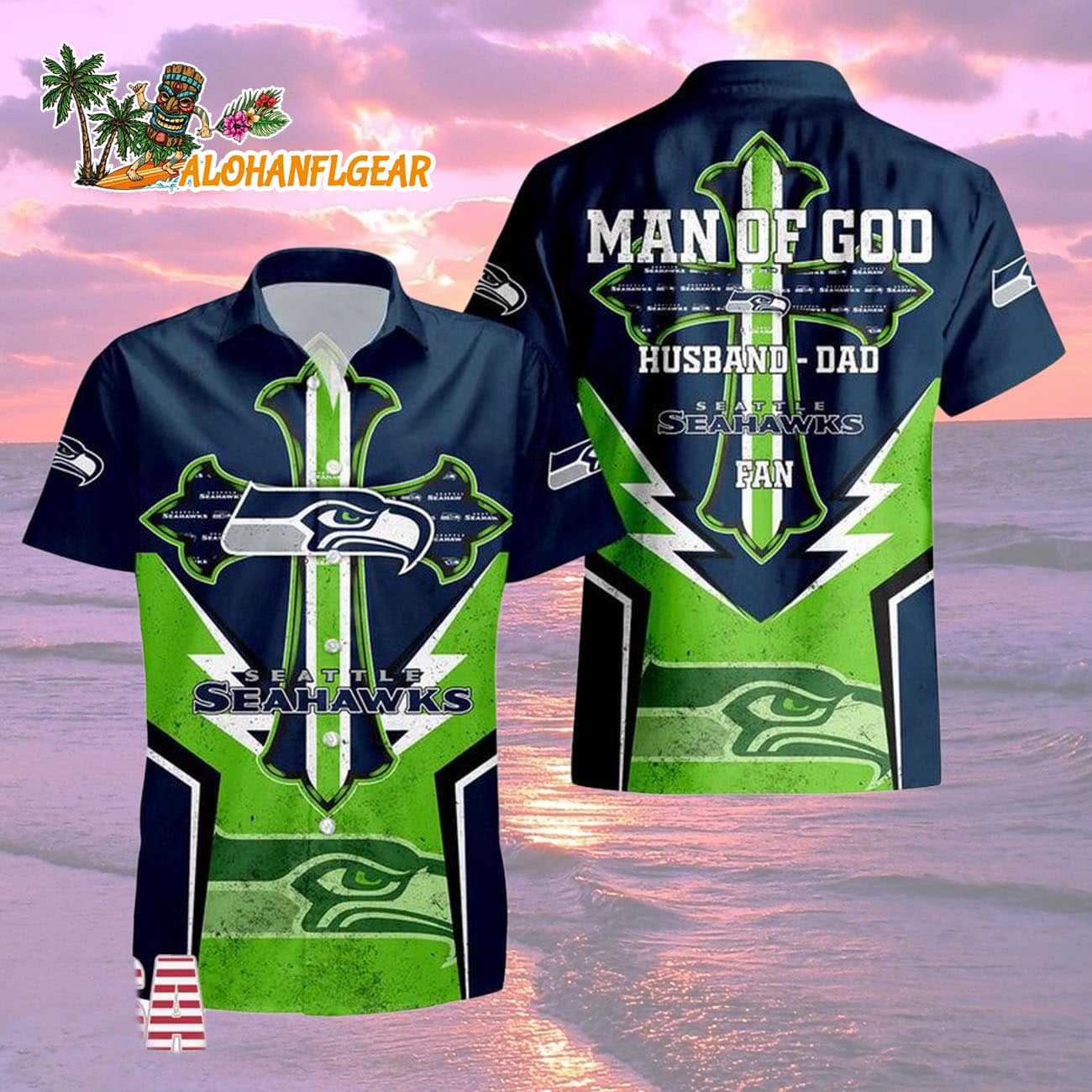 Seattle Seahawks Man Of God Gift For Fathers Day Hawaiian Shirt, Seattle Seahawks Aloha Shirt Seattle Seahawks Man Of God Gift For Fathers Day Hawaiian Shirt, Seattle Seahawks Aloha Shirt
