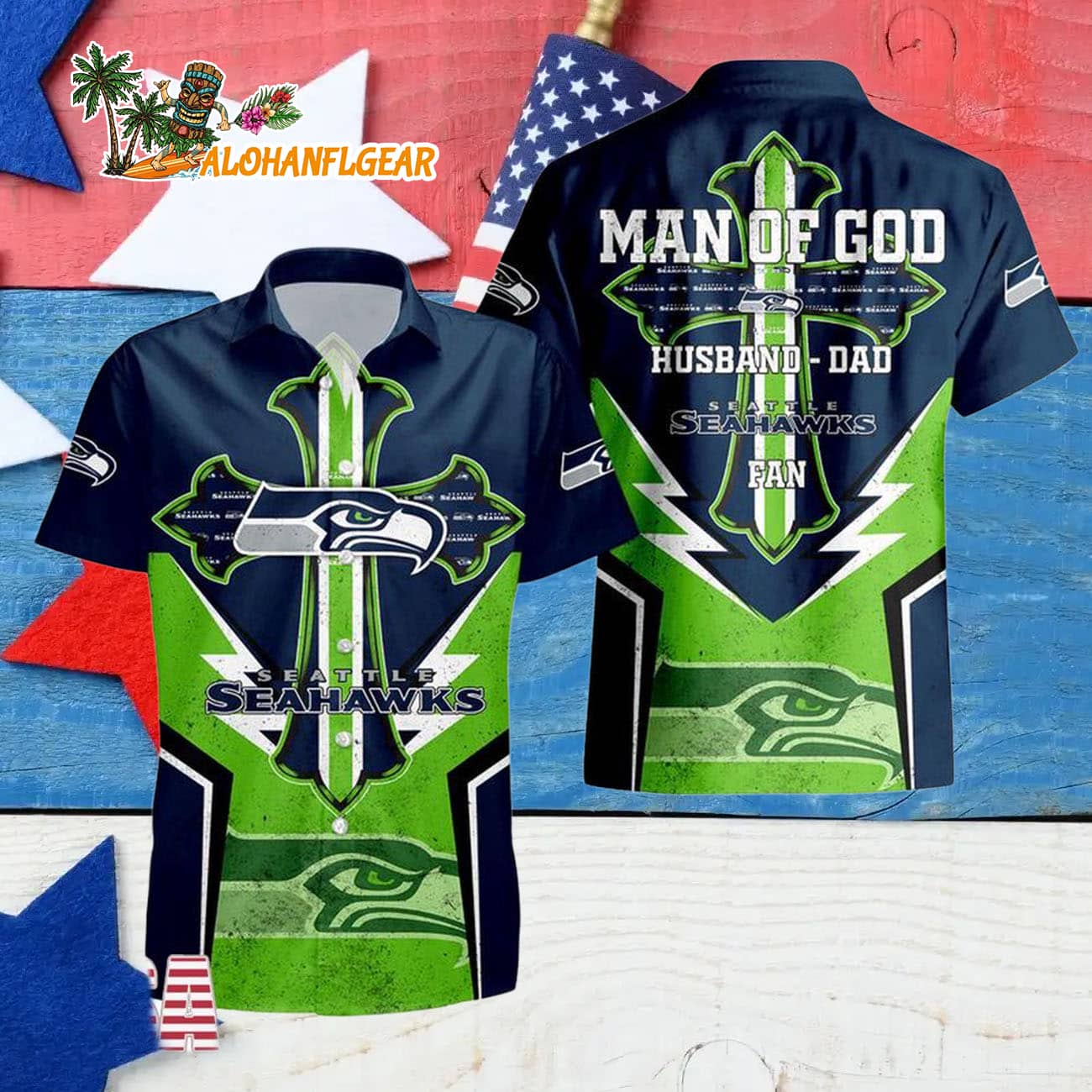 Seattle Seahawks Man Of God Gift For Fathers Day Hawaiian Shirt, Seattle Seahawks Aloha Shirt Seattle Seahawks Man Of God Gift For Fathers Day Hawaiian Shirt, Seattle Seahawks Aloha Shirt
