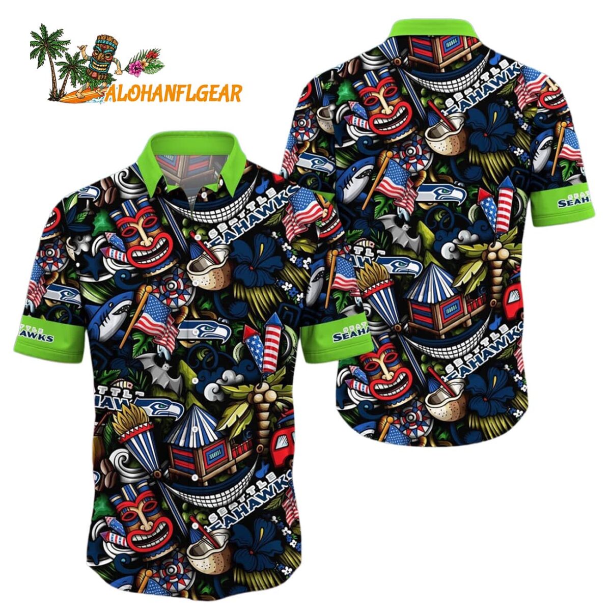 Seattle Seahawks Tiki Me Off Hawaiian Shirt Seattle Seahawks Aloha Shirt 1
