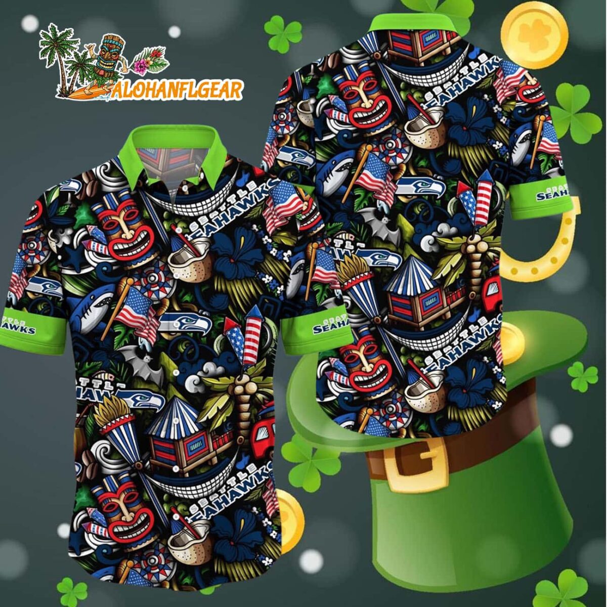 Seattle Seahawks Tiki Me Off Hawaiian Shirt Seattle Seahawks Aloha Shirt 4