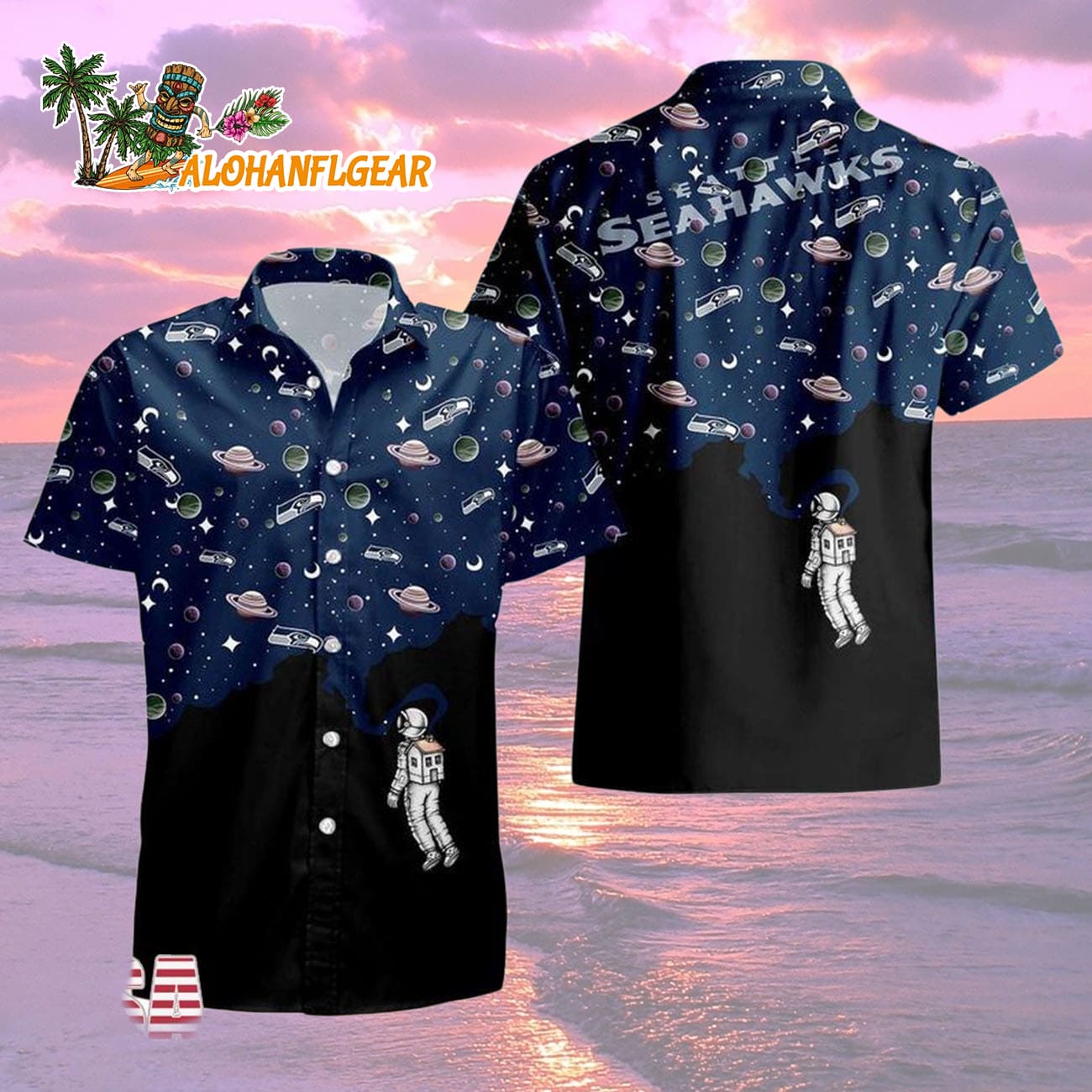 Seattle Seahawks Universal Astronaut Pattern Hawaiian Shirt, Seattle Seahawks Aloha Shirt Seattle Seahawks Universal Astronaut Pattern Hawaiian Shirt, Seattle Seahawks Aloha Shirt
