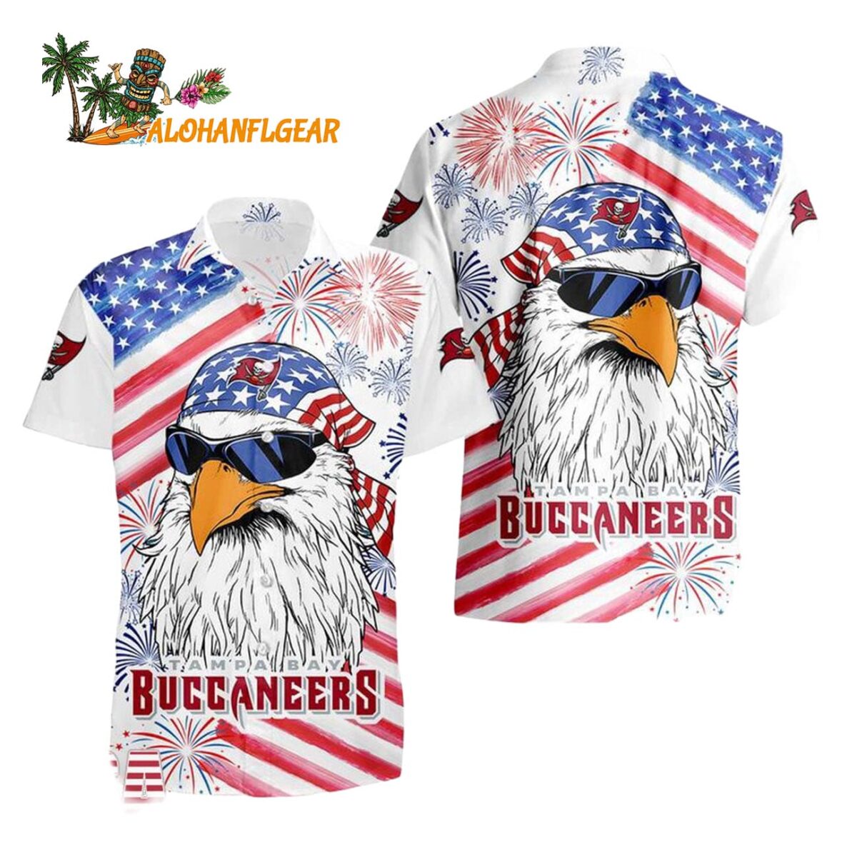 Tampa Bay Buccaneers American Eagle Emblem Hawaiian Shirt Tampa Bay Buccaneers Aloha Shirt 1
