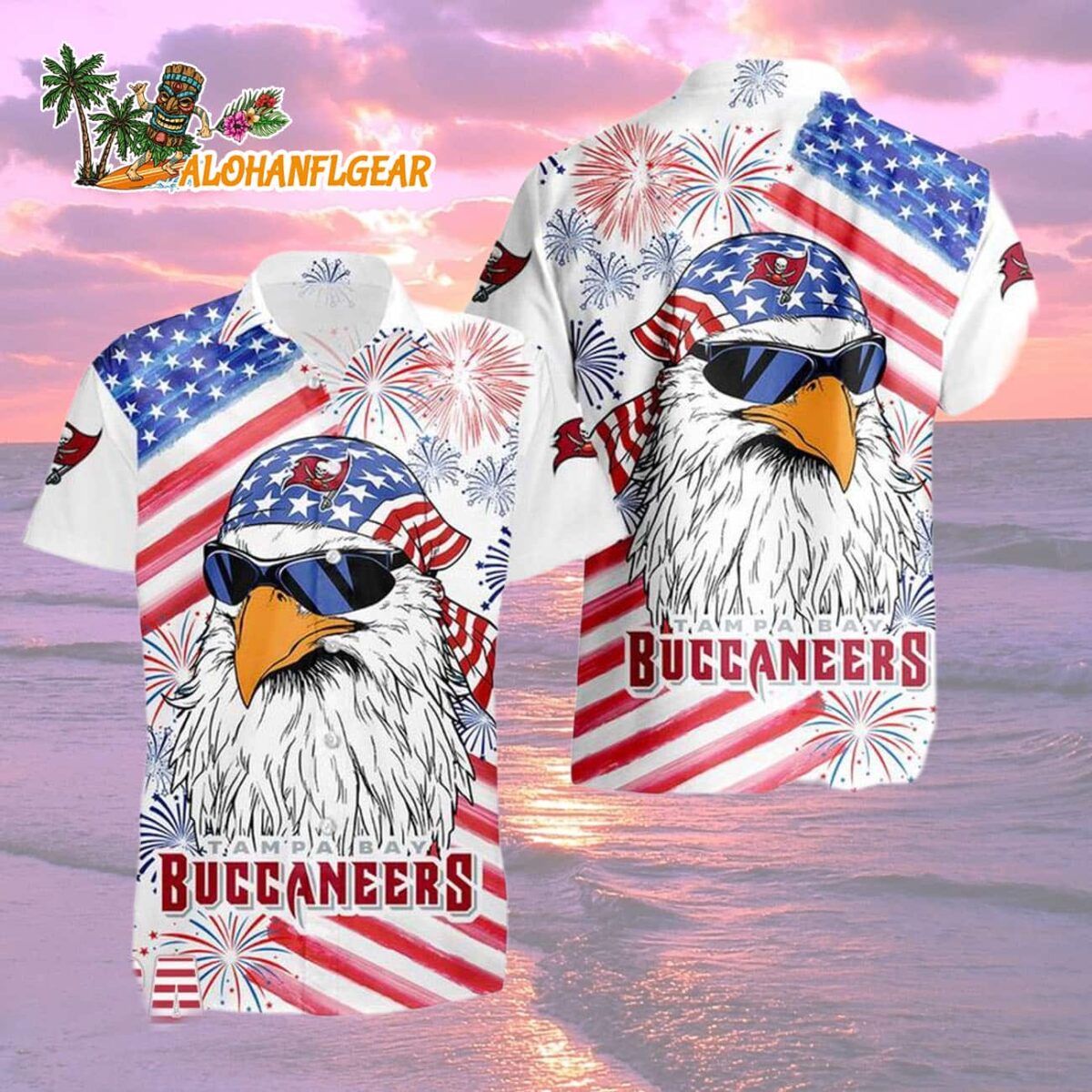 Tampa Bay Buccaneers American Eagle Emblem Hawaiian Shirt 1 Tampa Bay Buccaneers American Eagle Emblem Hawaiian Shirt Tampa Bay Buccaneers Aloha Shirt 2