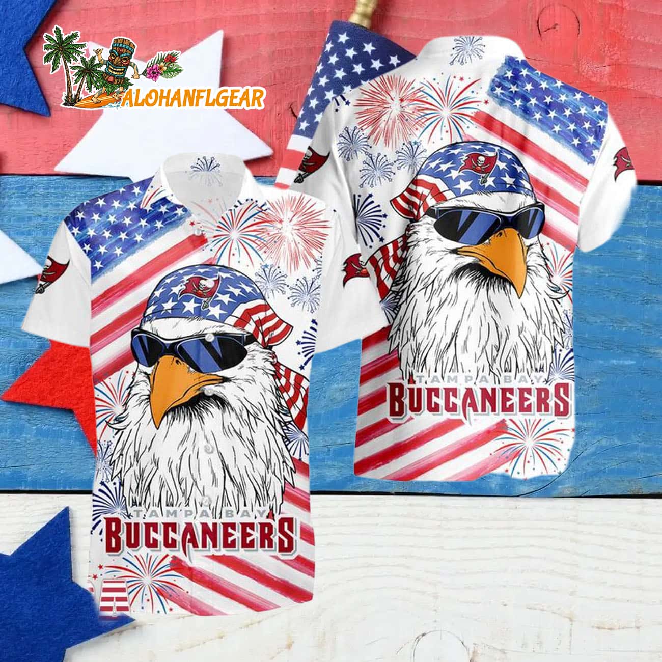 Tampa Bay Buccaneers American Eagle Emblem Hawaiian Shirt Tampa Bay Buccaneers American Eagle Emblem Hawaiian Shirt