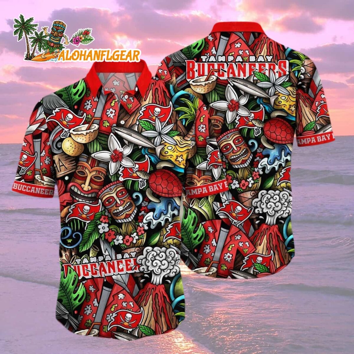 Tampa Bay Buccaneers Flower Tiki Me Off Hawaiian Shirt, Tampa Bay Buccaneers Aloha Shirt 1 Tampa Bay Buccaneers Flower Tiki Me Off Hawaiian Shirt Tampa Bay Buccaneers Aloha Shirt 2