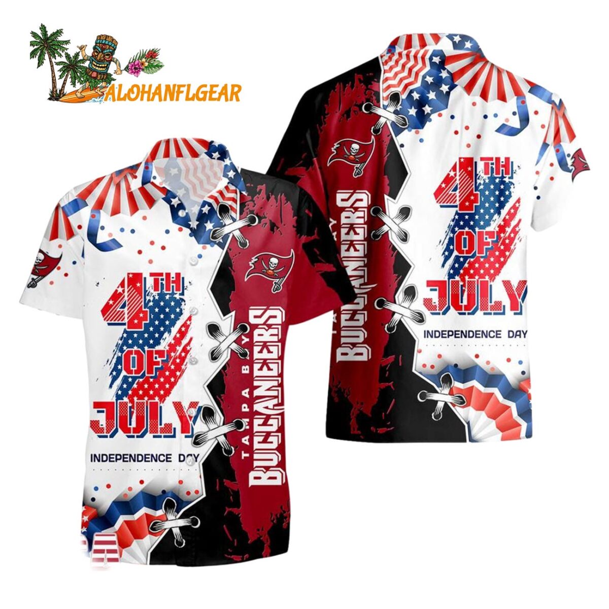 Tampa Bay Buccaneers Happy Independence Day Resurgence Hawaiian Shirt NFL Aloha Shirt 1
