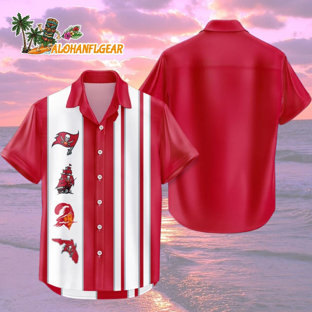 Tampa Bay Buccaneers Hawaiian Shirt Classic Color Contrast 2