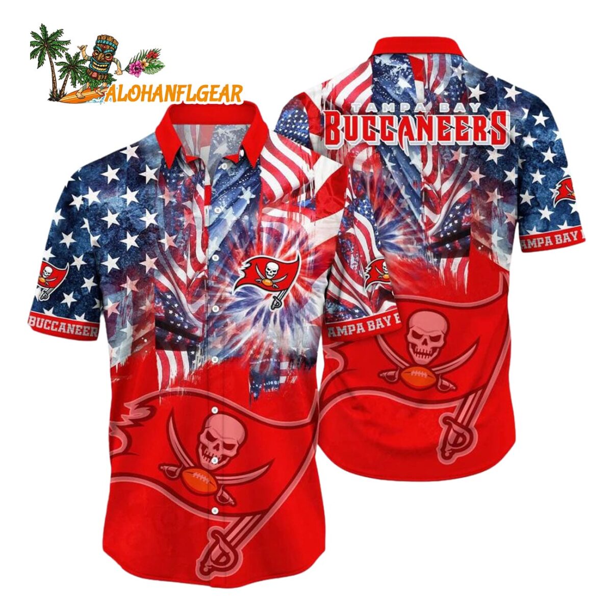 Tampa Bay Buccaneers Independence Day Hawaiian Shirt NFL Aloha Shirt 1