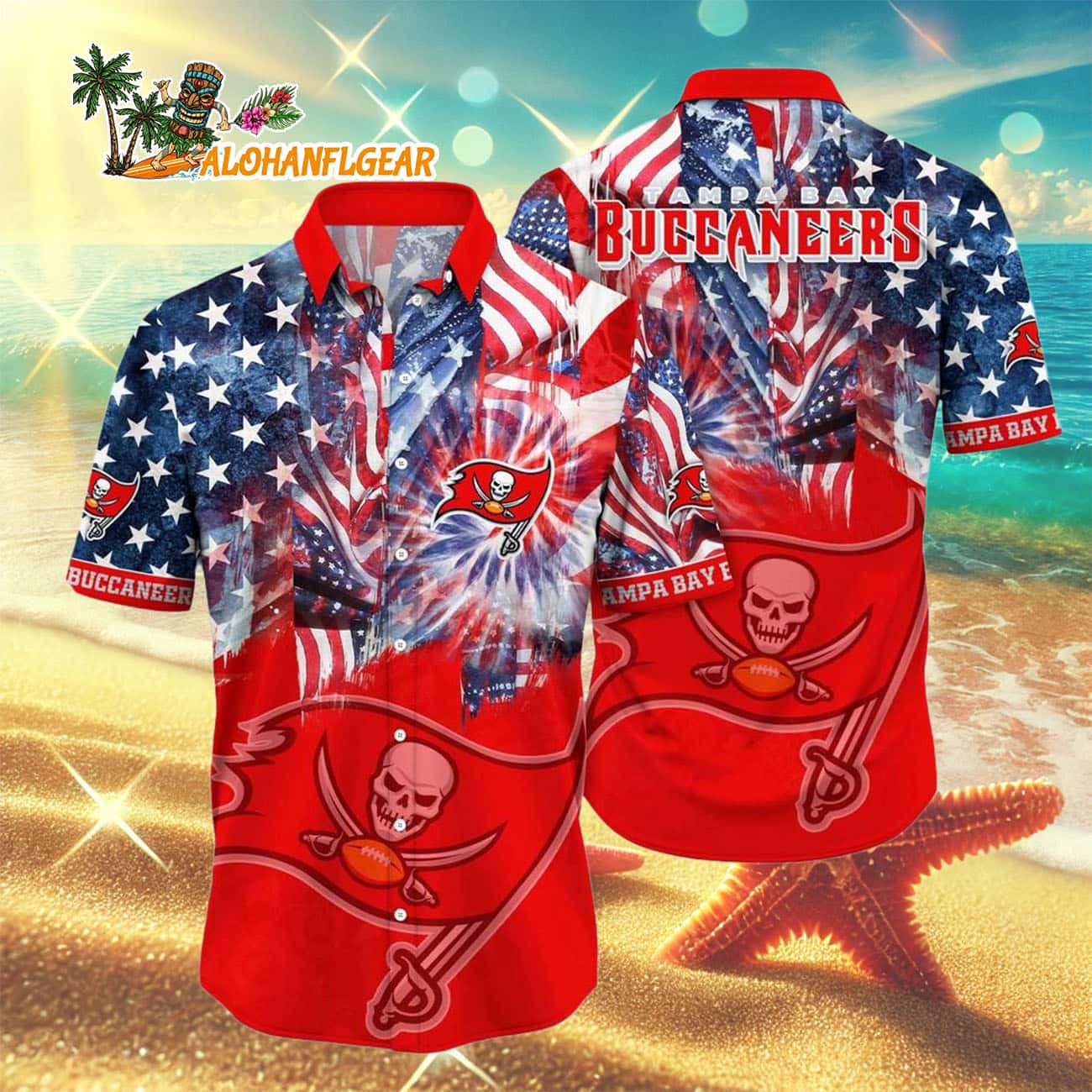 Tampa Bay Buccaneers Independence Day Hawaiian Shirt, NFL Aloha Shirt Tampa Bay Buccaneers Independence Day Hawaiian Shirt, NFL Aloha Shirt