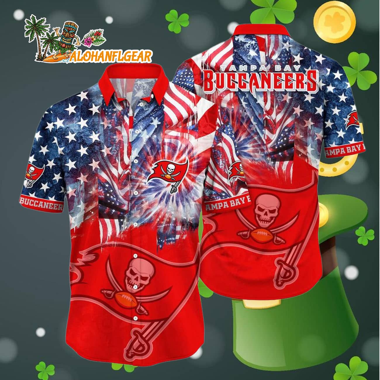 Tampa Bay Buccaneers Independence Day Hawaiian Shirt, NFL Aloha Shirt Tampa Bay Buccaneers Independence Day Hawaiian Shirt, NFL Aloha Shirt
