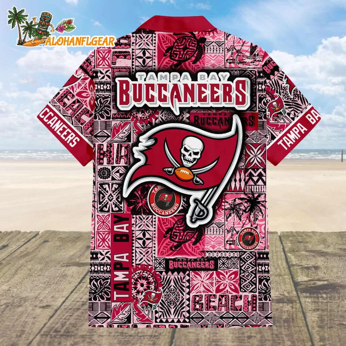 Tampa Bay Buccaneers Tapa Patterns Hawaiian Shirt, NFL Aloha Shirt 1 Tampa Bay Buccaneers Tapa Patterns Hawaiian Shirt NFL Aloha Shirt 2