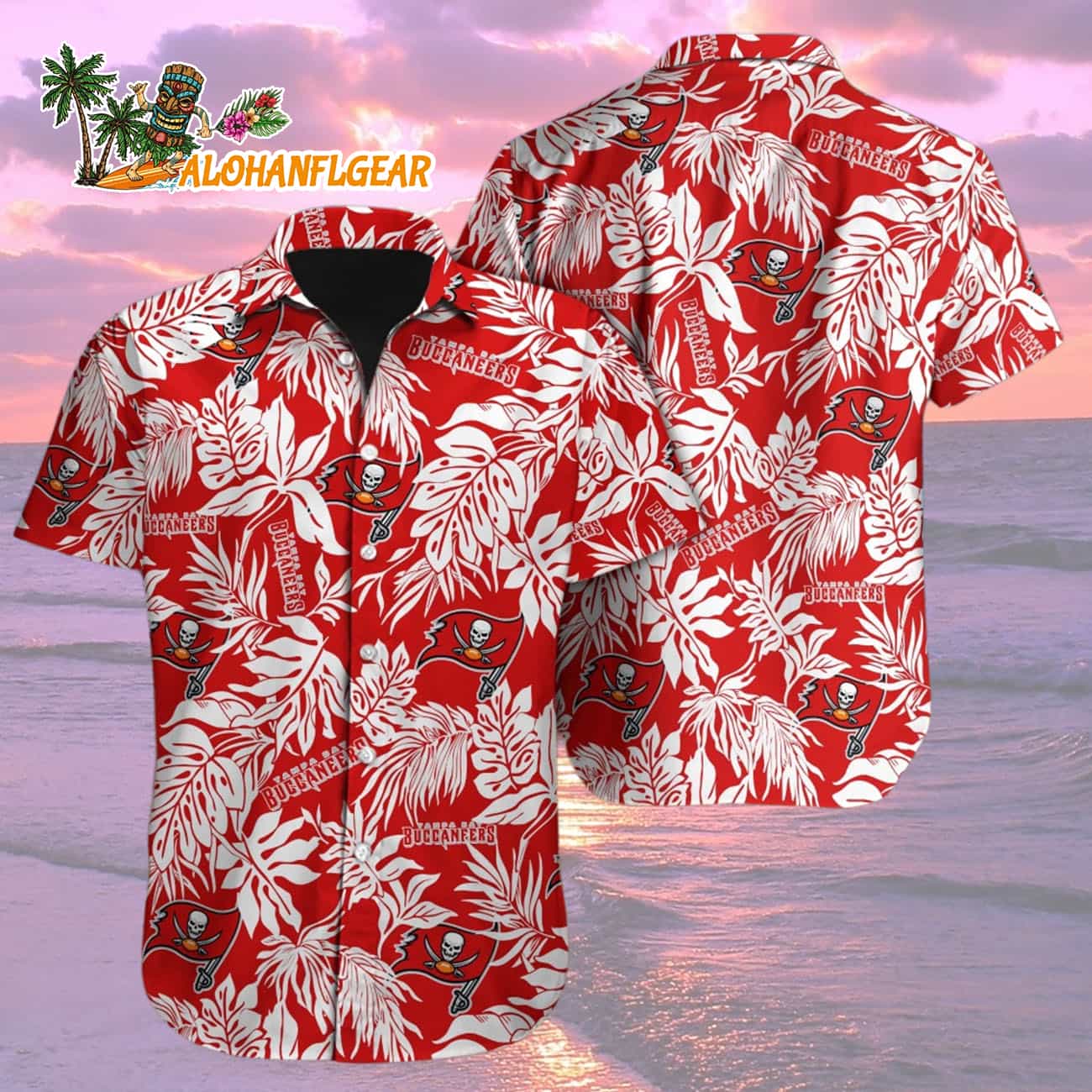 Tampa Bay Buccaneers Tropical Leafs Designs Hawaiian Shirt, Tampa Bay Buccaneers Aloha Shirt Tampa Bay Buccaneers Tropical Leafs Designs Hawaiian Shirt, Tampa Bay Buccaneers Aloha Shirt