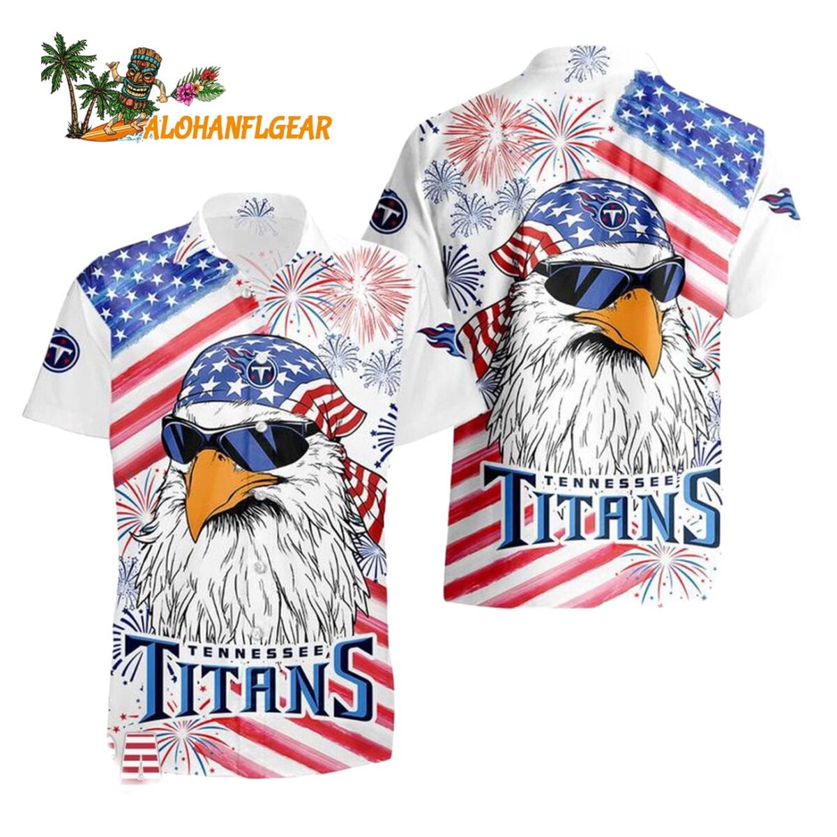 Tennessee Titans American Eagle Emblem Hawaiian Shirt Tennessee Titans Aloha Shirt 1