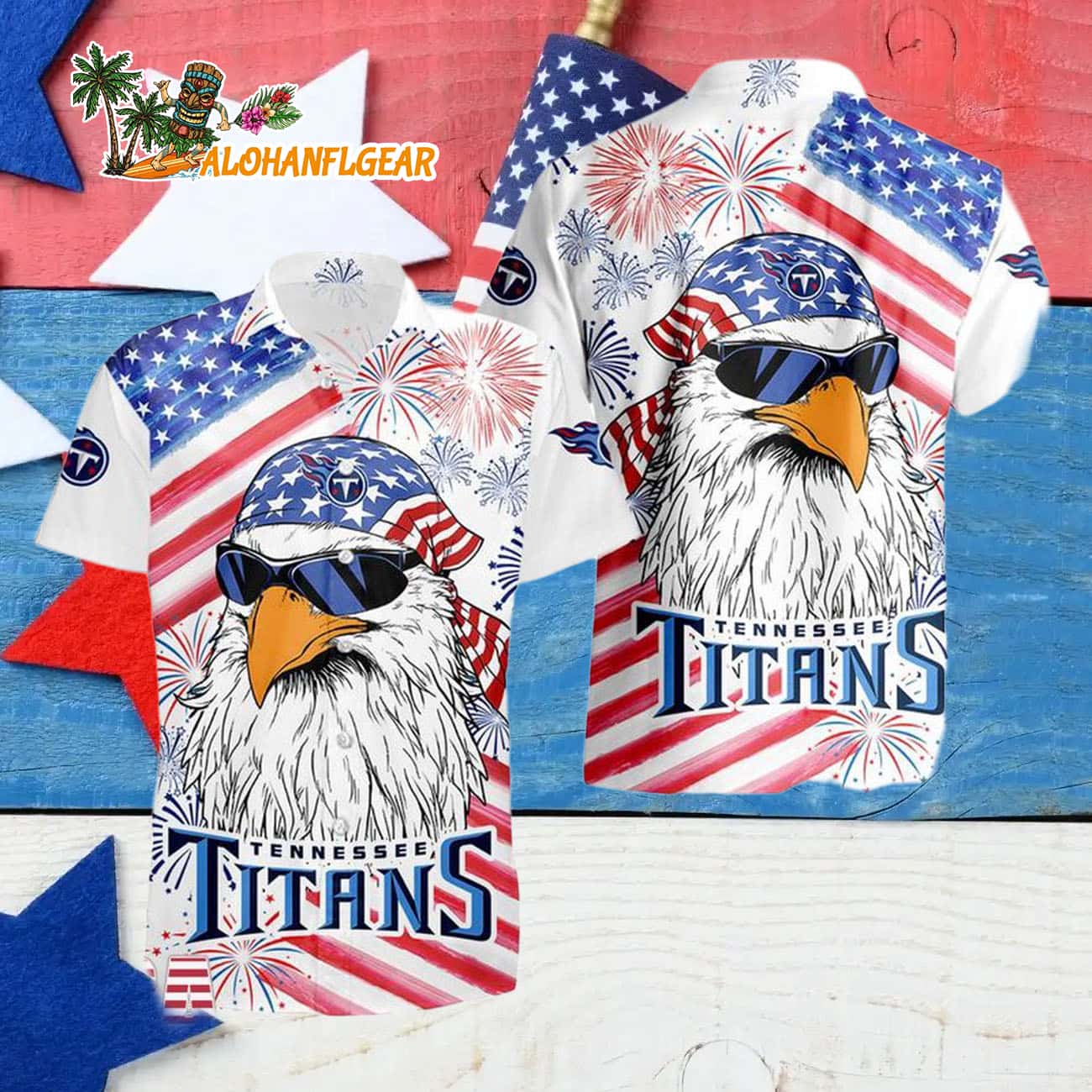 Tennessee Titans American Eagle Emblem Hawaiian Shirt Tennessee Titans American Eagle Emblem Hawaiian Shirt