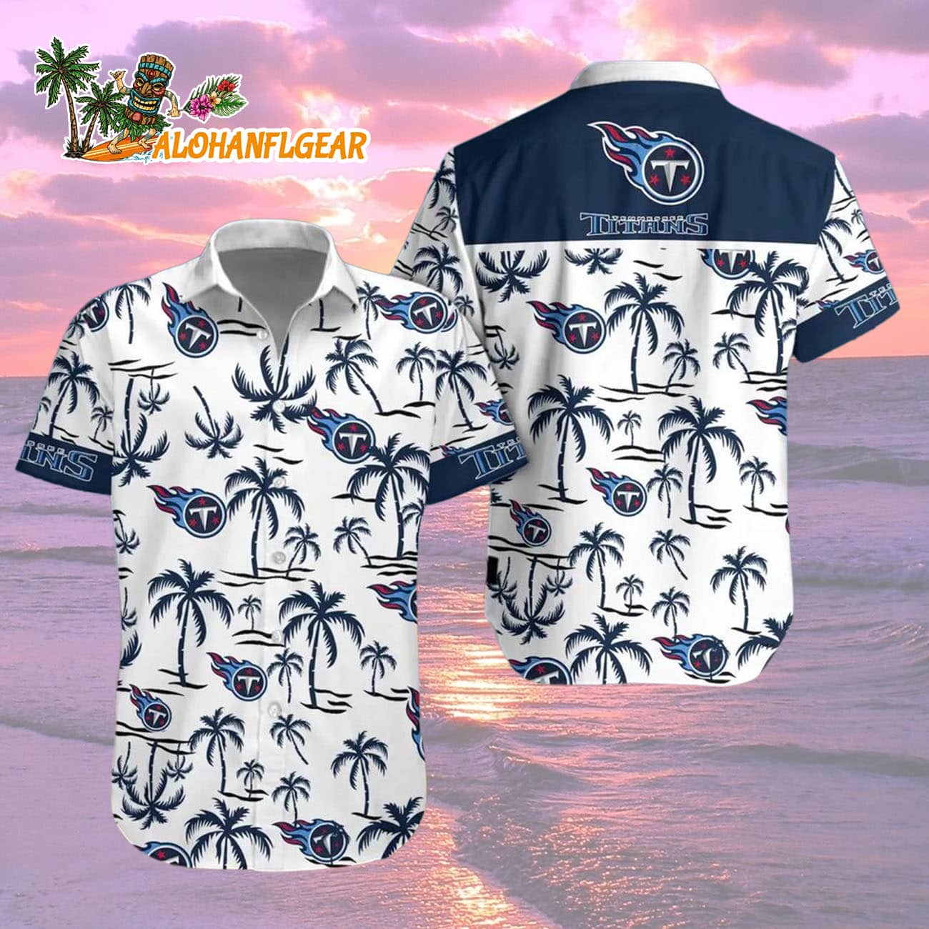 Tennessee Titans Coconut Logo Beach Hawaiian Shirt, NFL Aloha Shirt Tennessee Titans Coconut Logo Beach Hawaiian Shirt, NFL Aloha Shirt