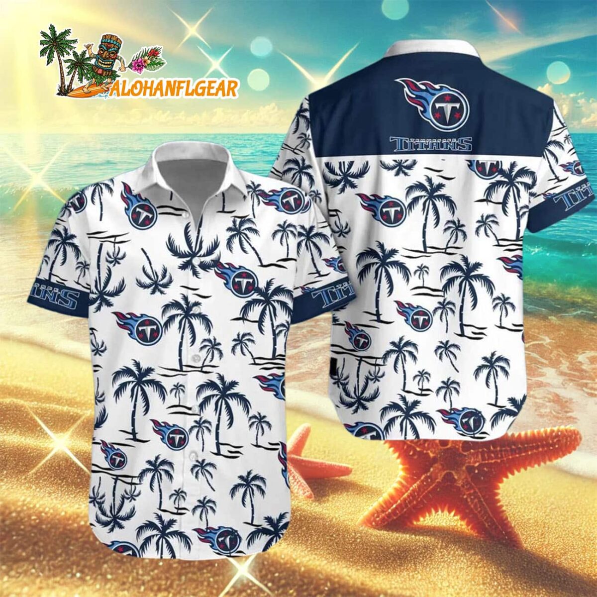 Tennessee Titans Coconut Logo Beach Hawaiian Shirt NFL Aloha Shirt 3